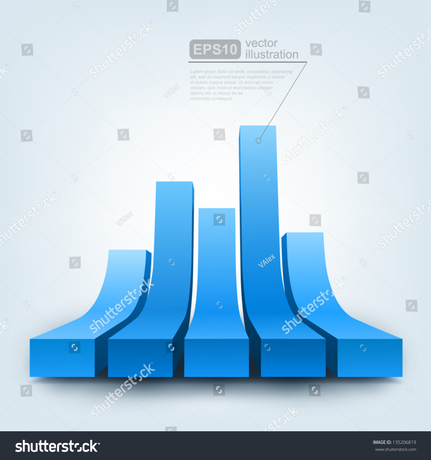 Vector Illustration Of 3d Graph - 135206819 : Shutterstock