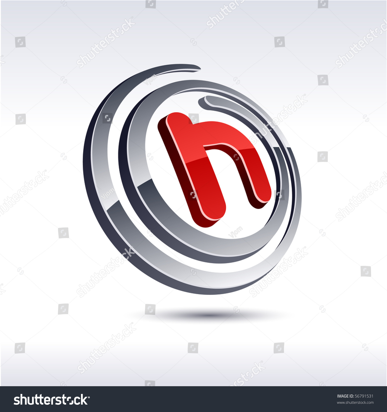 Vector Illustration Of 3d H Symbol. - 56791531 : Shutterstock