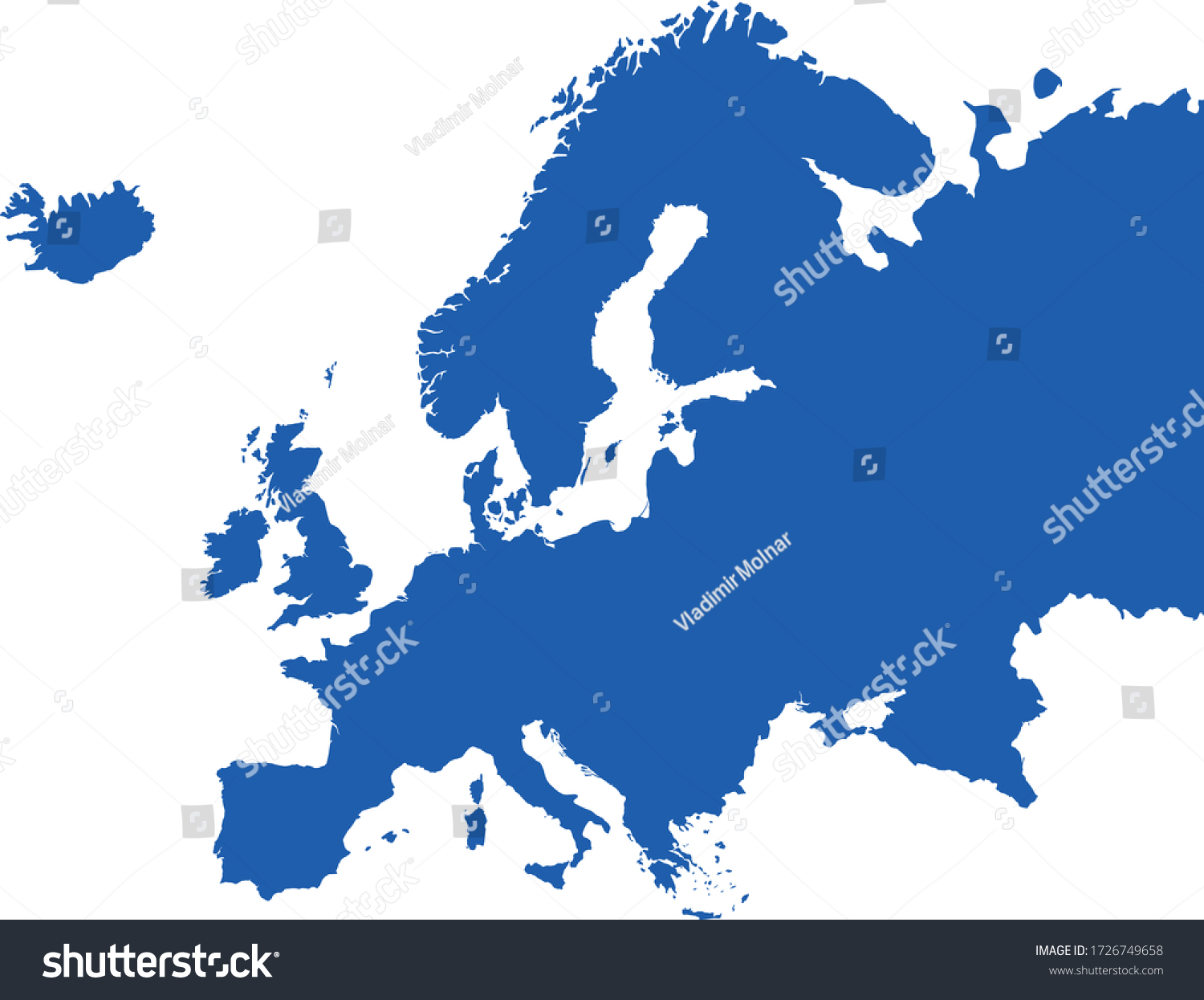 Vector Illustration Europe Continent Map Stock Vector Royalty Free