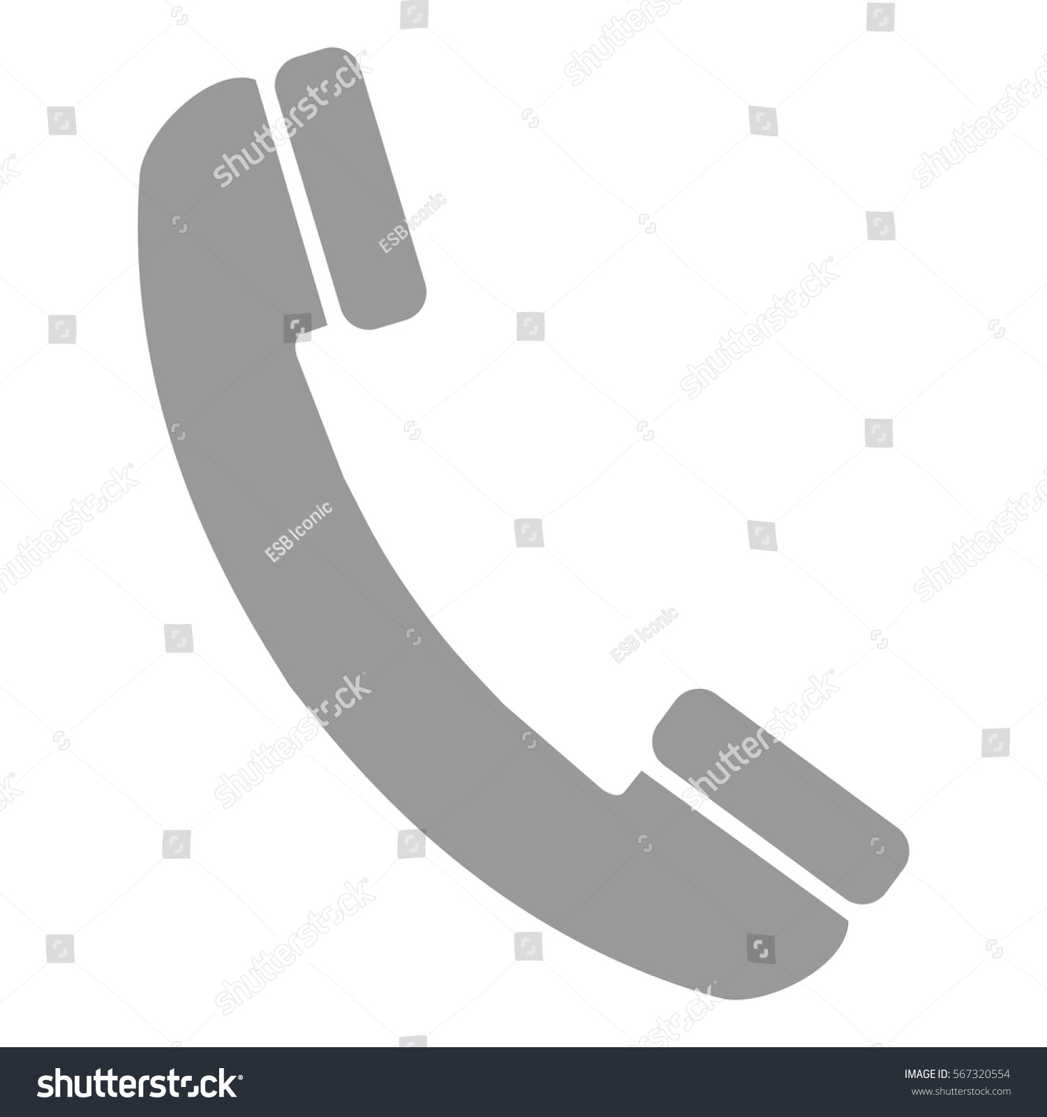 Vector Illustration Grey Telephone Receiver Icon Stock Vector Royalty