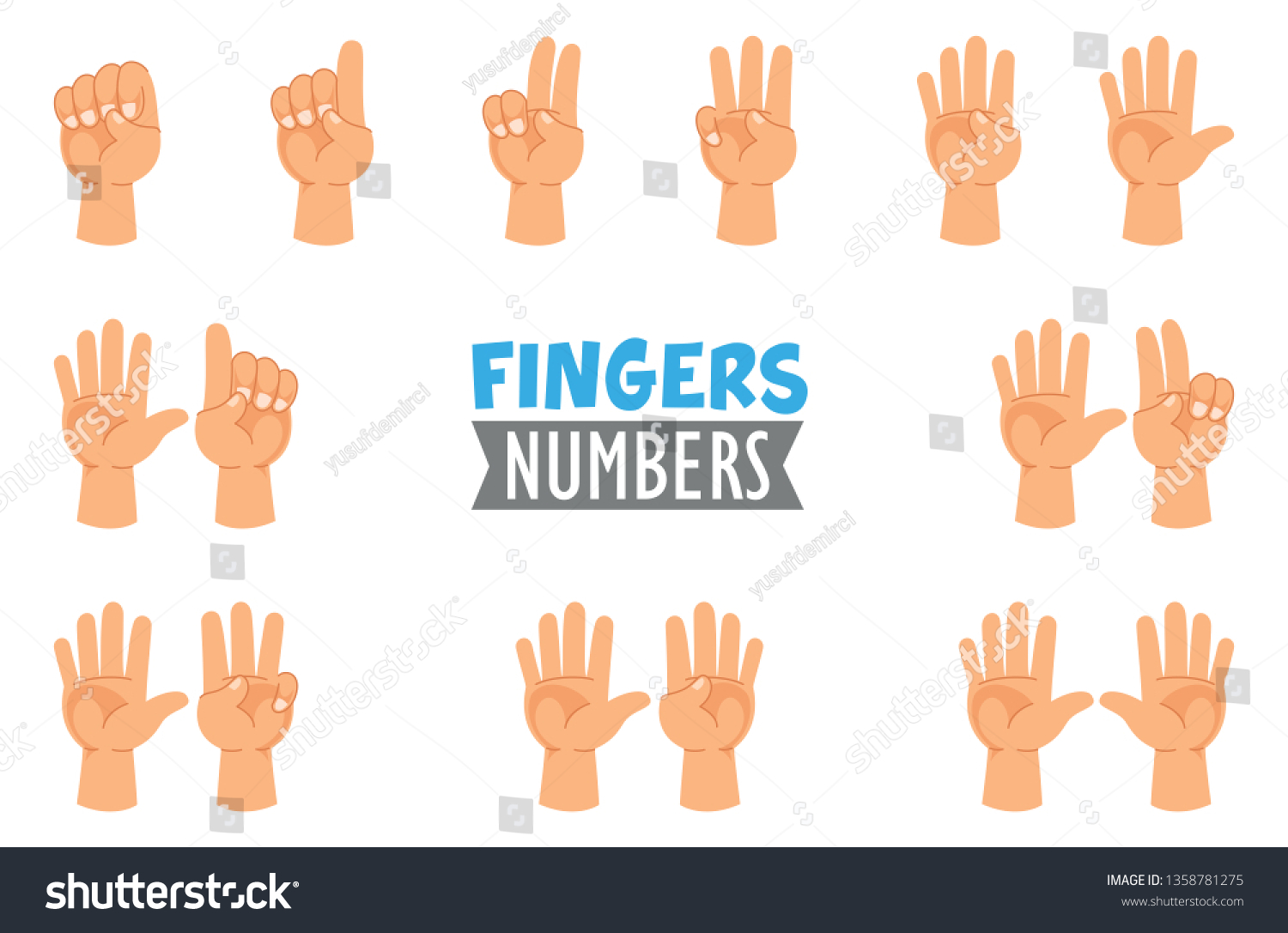 Vector Illustration Hand Gestures Stock Vector Royalty Free