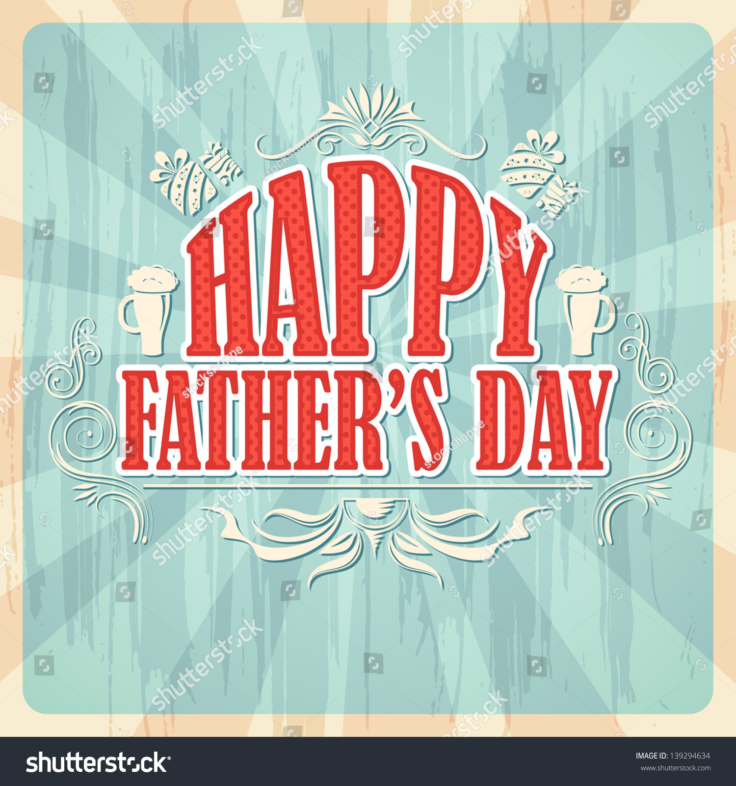 Vector Illustration Of Happy Father'S Day Background - 139294634