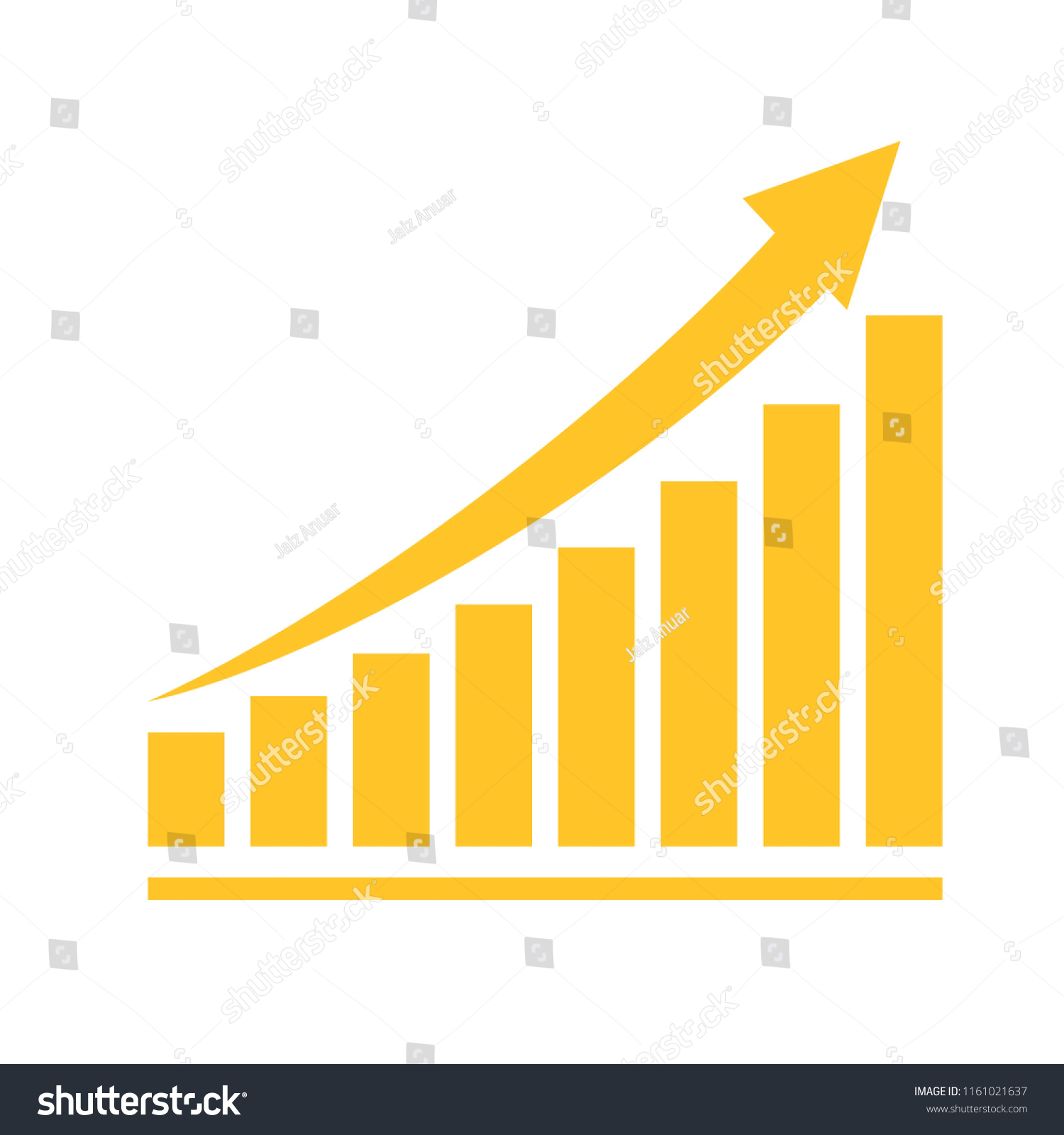 Vector Illustration Incremental Growth Positive Graph Stock Vector