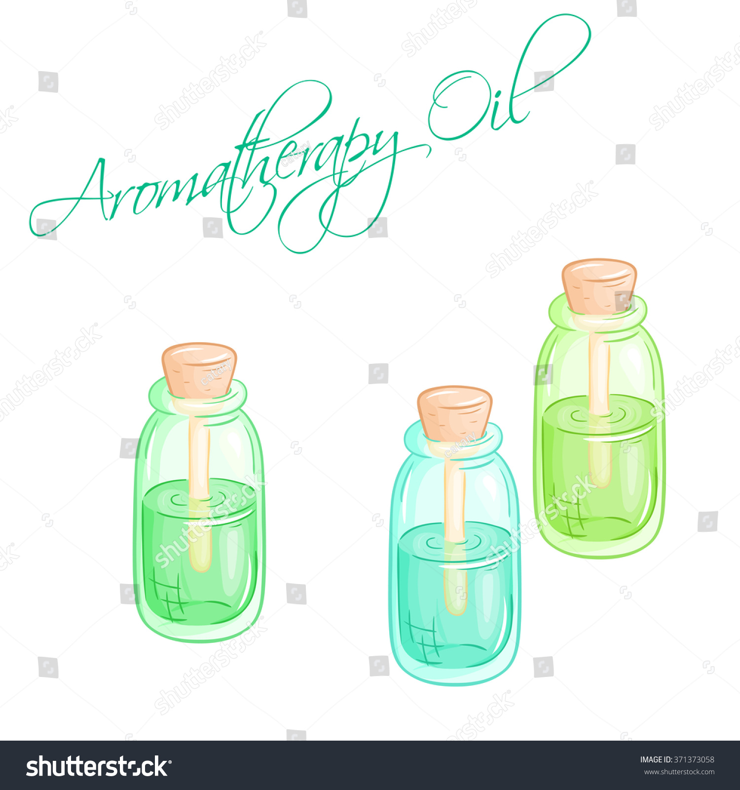 Vector Illustration Isolated Set Essential Oil Stock Vector Royalty