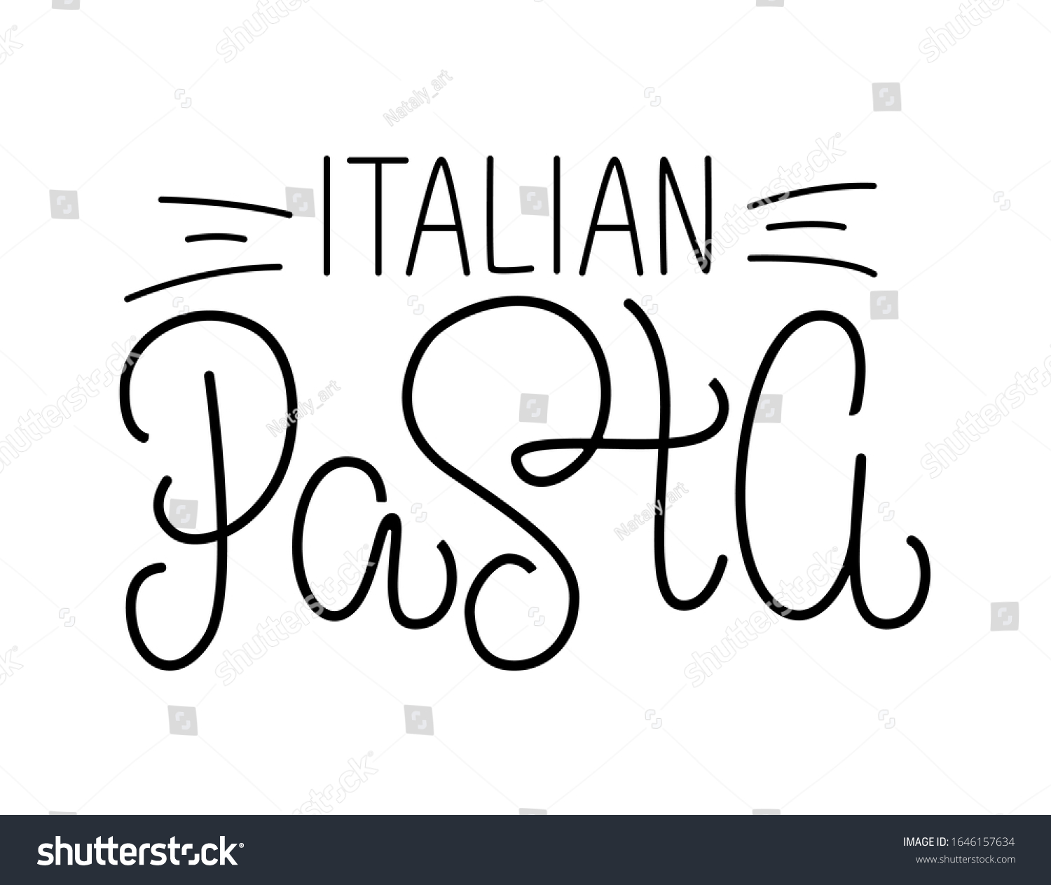 Vector Illustration Lettering Pasta Restaurant Logo Stock Vector