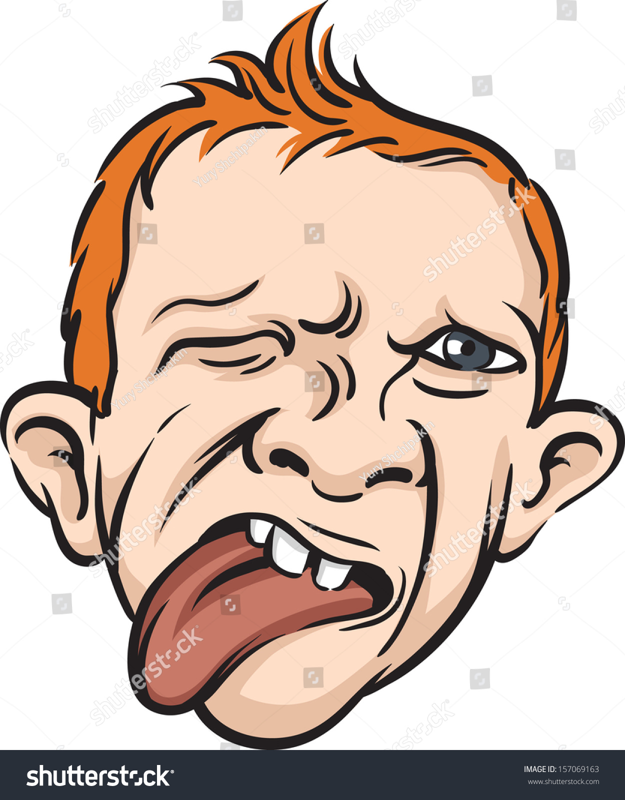 Vector Illustration Man Face Disgusting Grimace Stock Vector 157069163