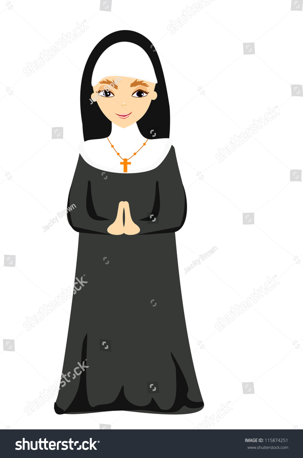 Vector Illustration Nun Stock Vector 115874251 Shutterstock 9720