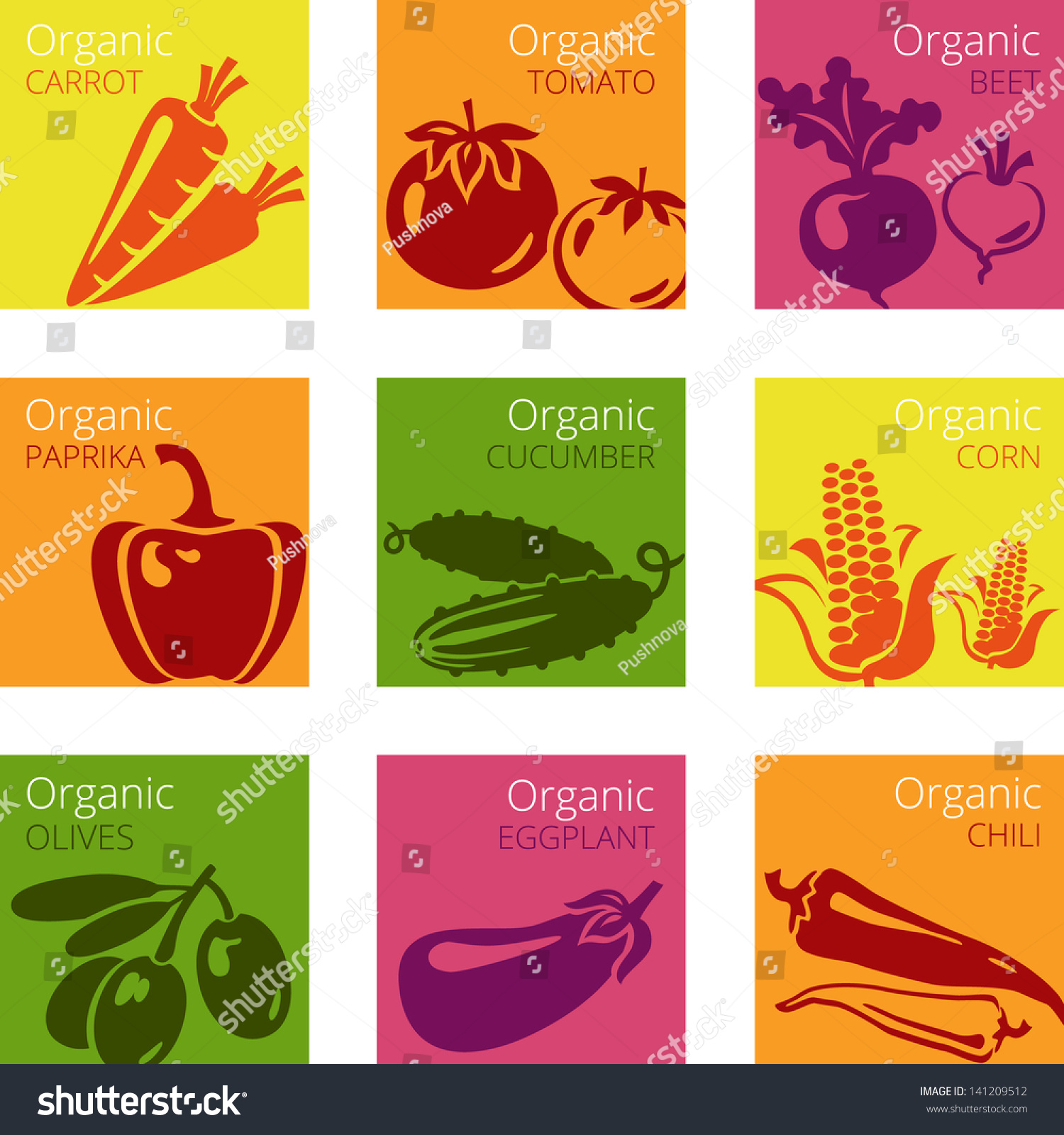 Vector Illustration Of Organic Vegetables Labels 141209512 Shutterstock 