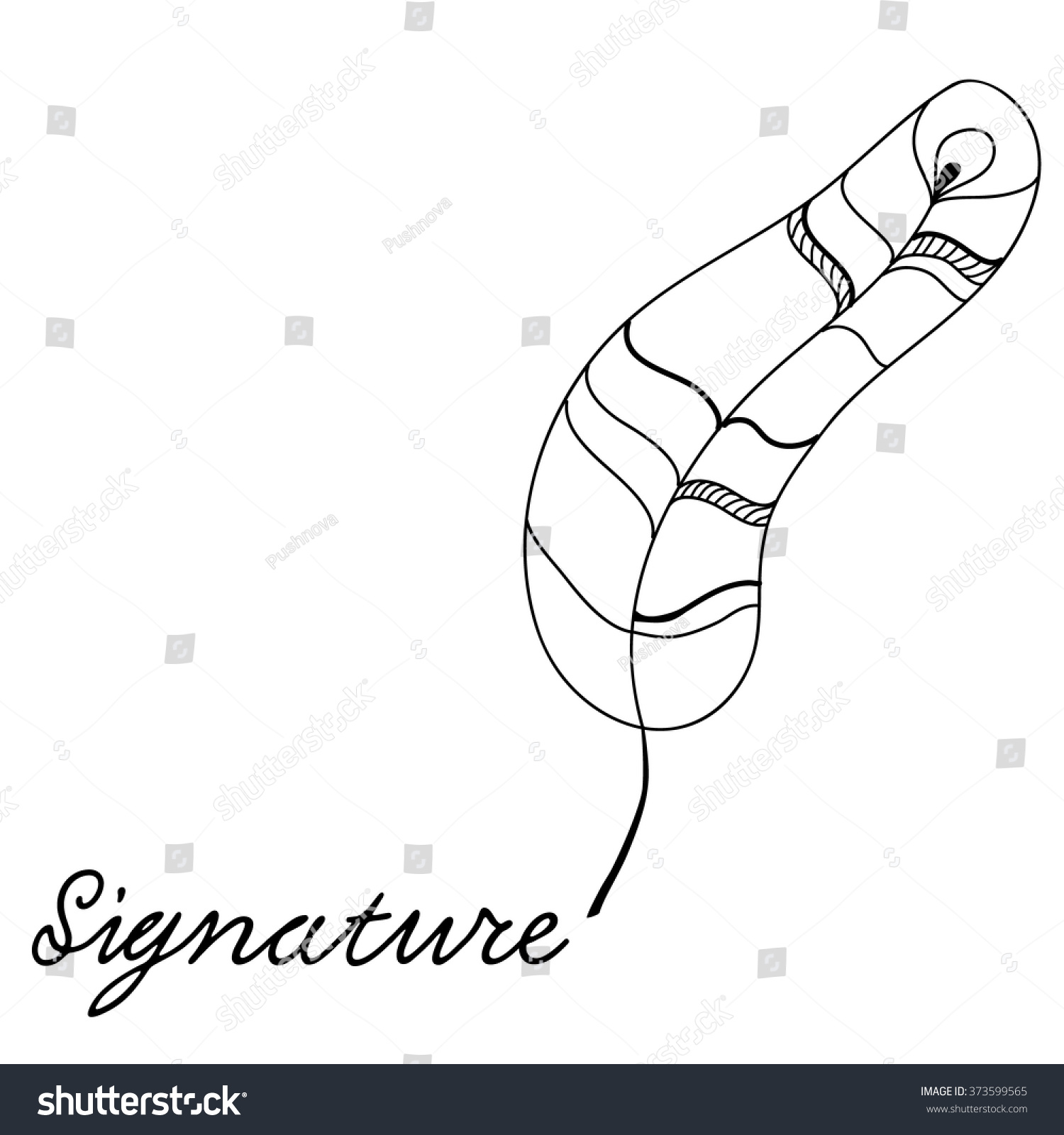 Vector Illustration Of Pen And Signature. The Signature Icon. Pen And