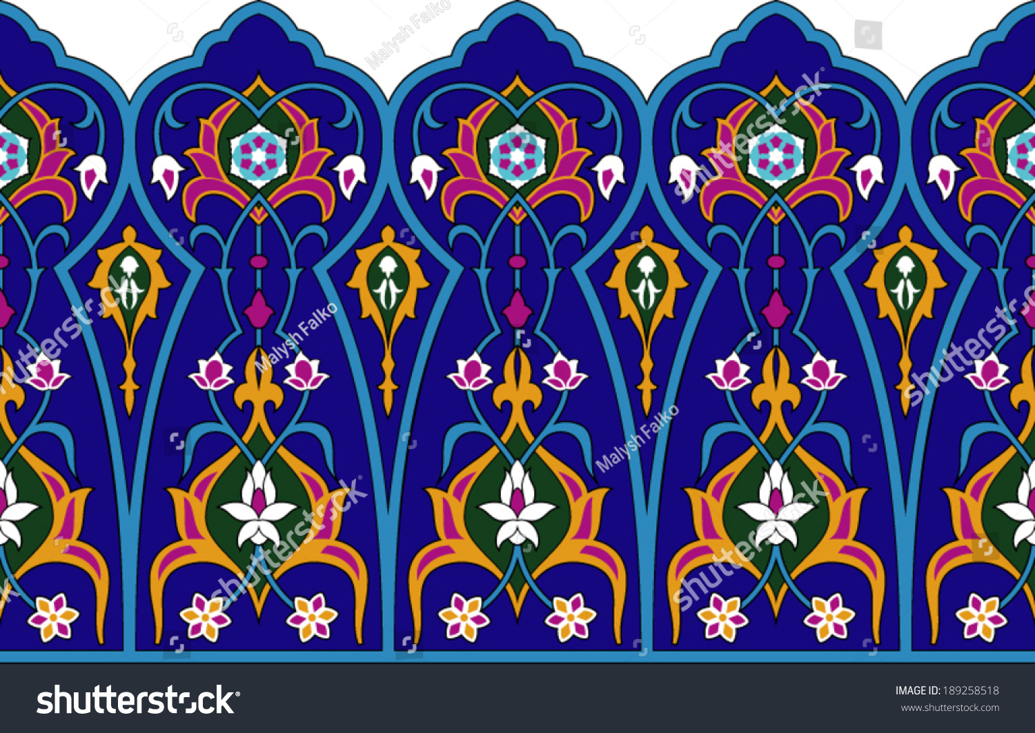 Vector Illustration Of Persian Ornamental Border 189258518 Shutterstock