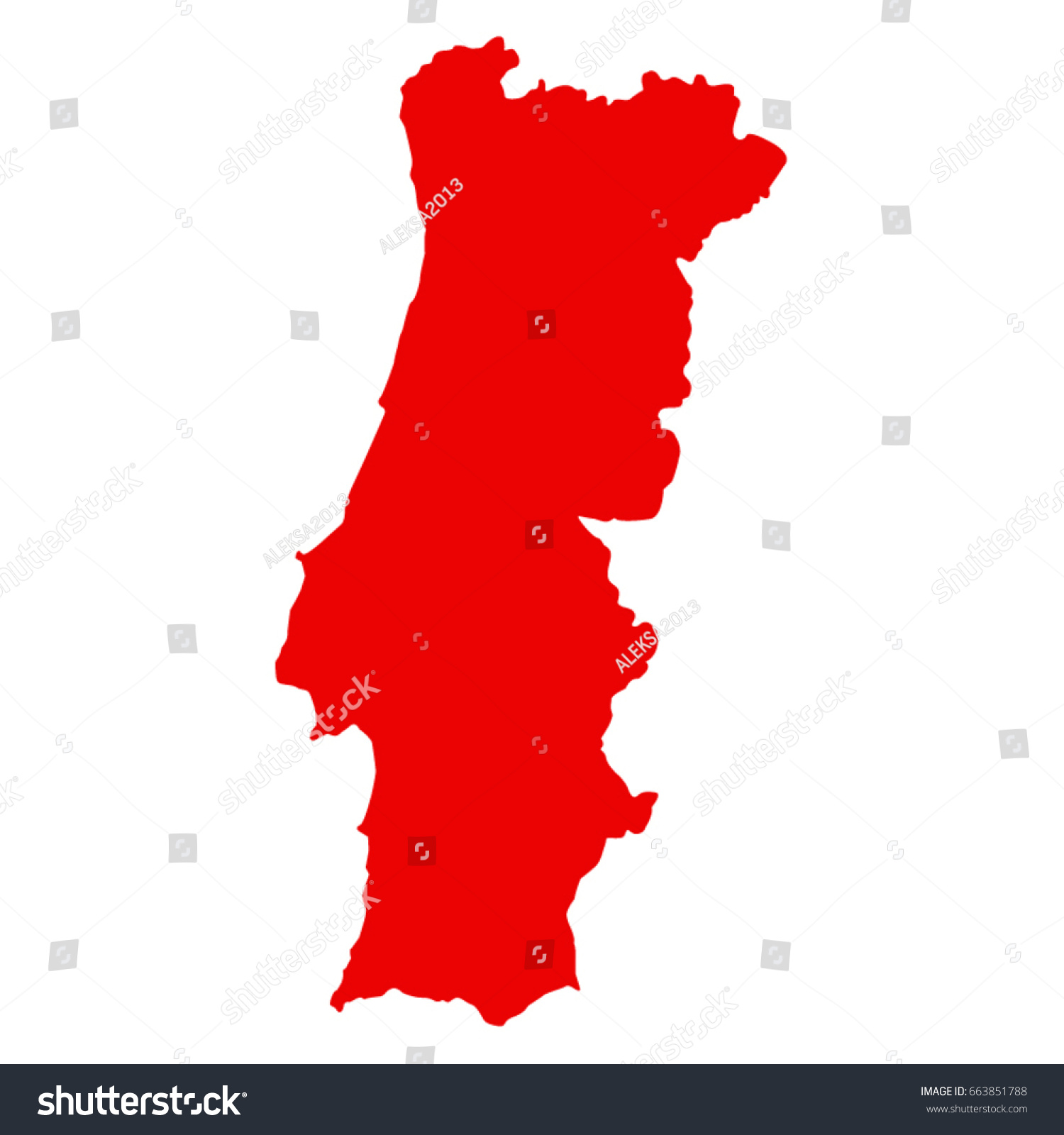 Vector Illustration Portugal Map Stock Vector Royalty Free 663851788