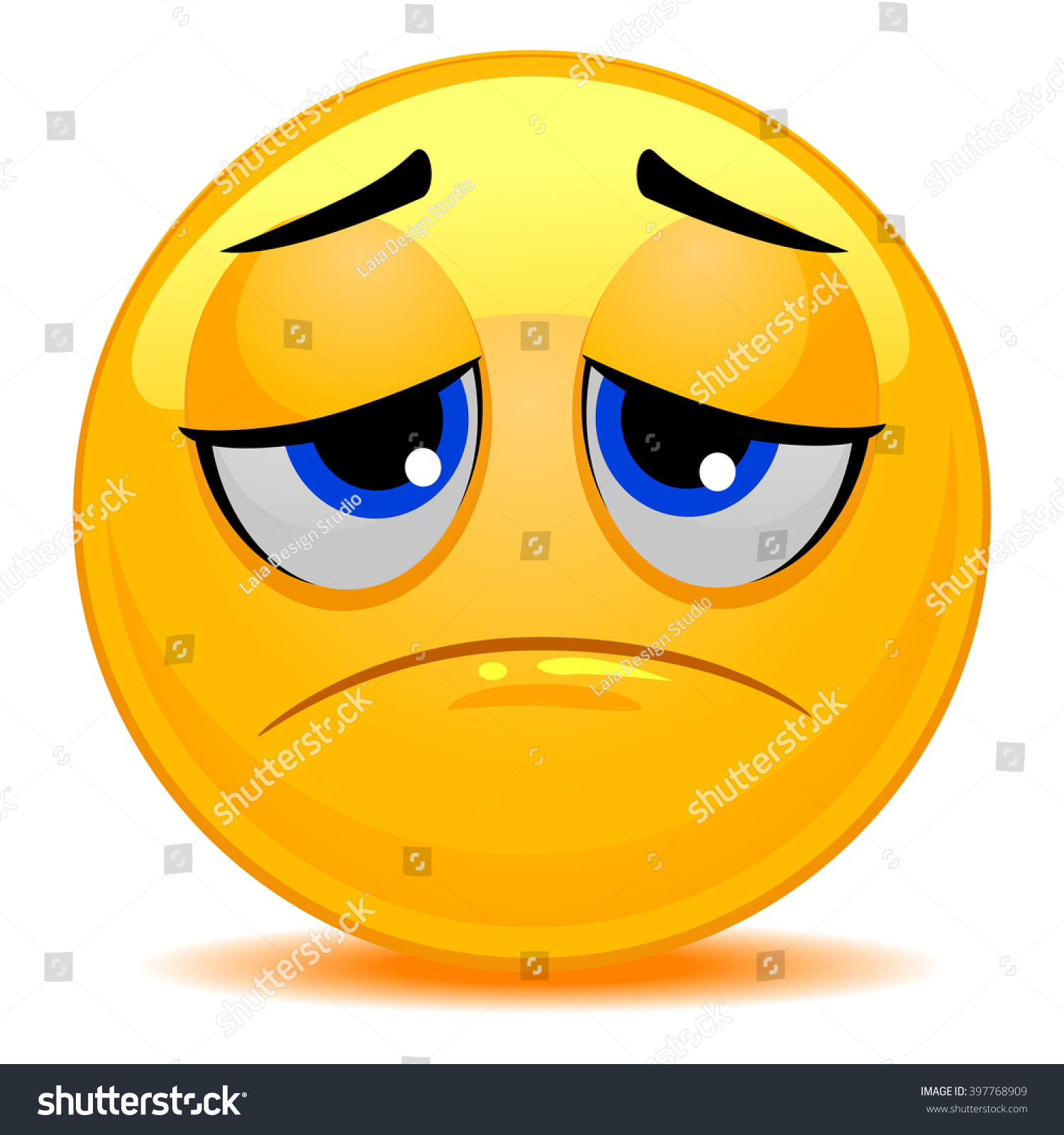 Vector Illustration Of Smiley Emoticon Sad Face - 397768909 : Shutterstock