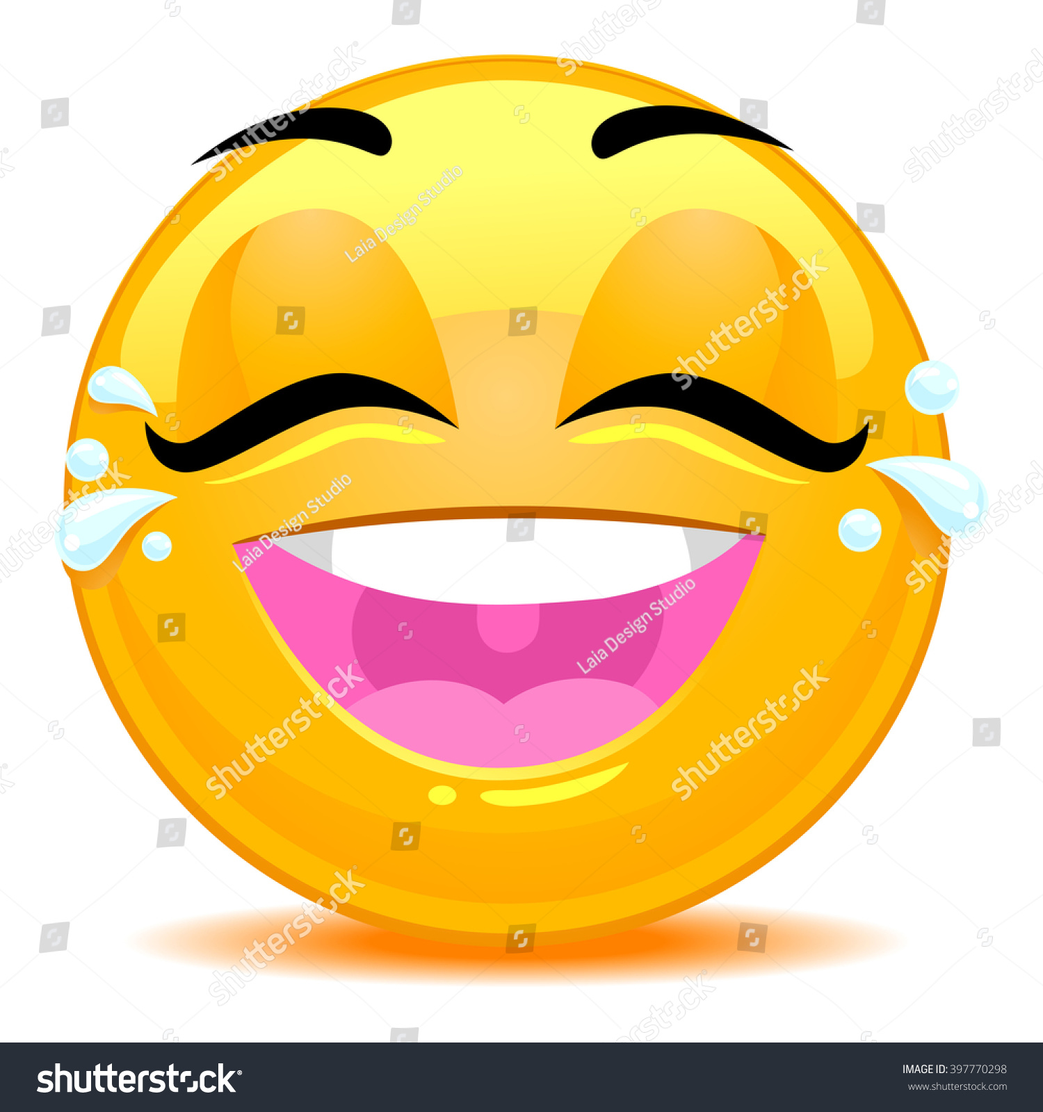 Vector Illustration Of Smiley Emoticon Tears Of Joy Face 397770298 Shutterstock 2362