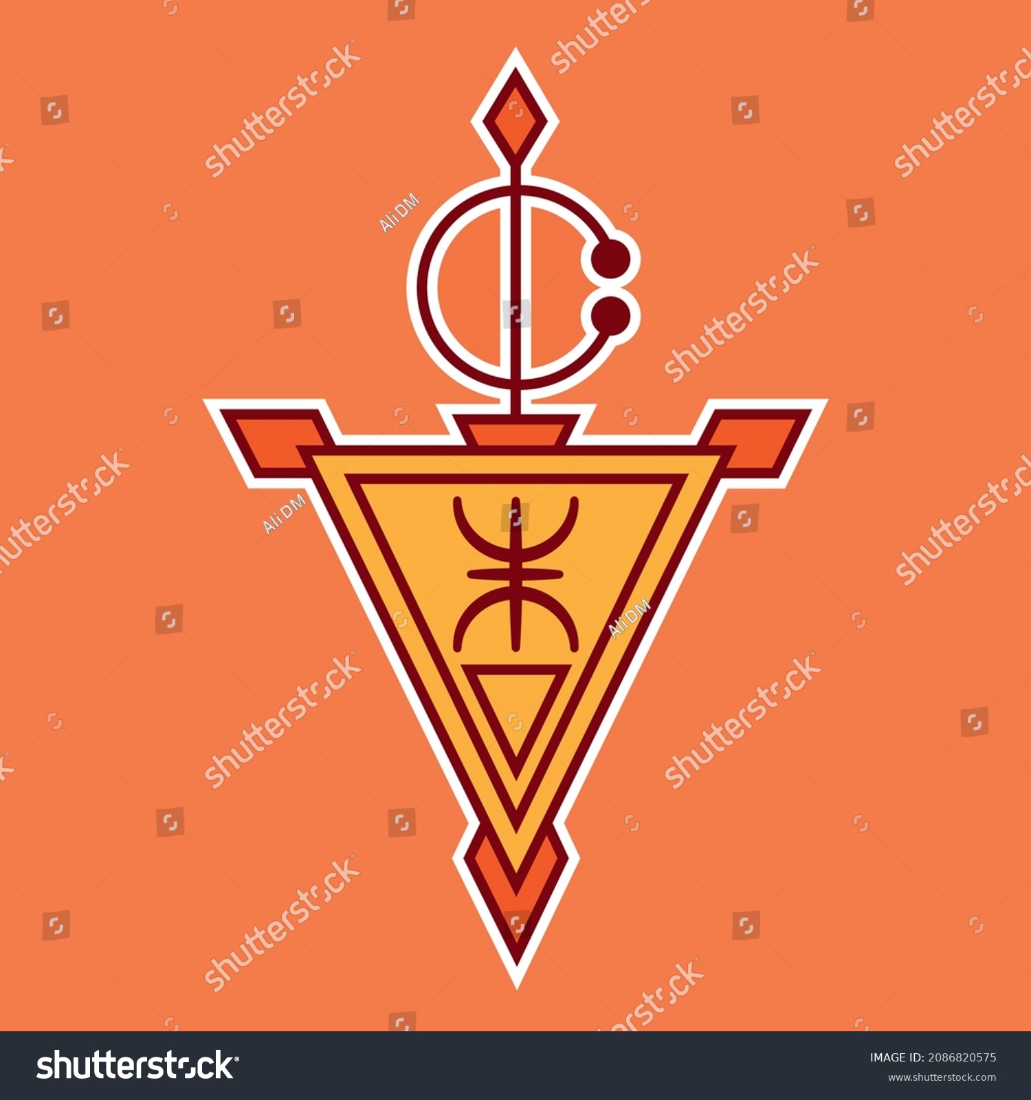 Vector Illustration Tazerzit Berber Jewelery Symbol Stock Vector