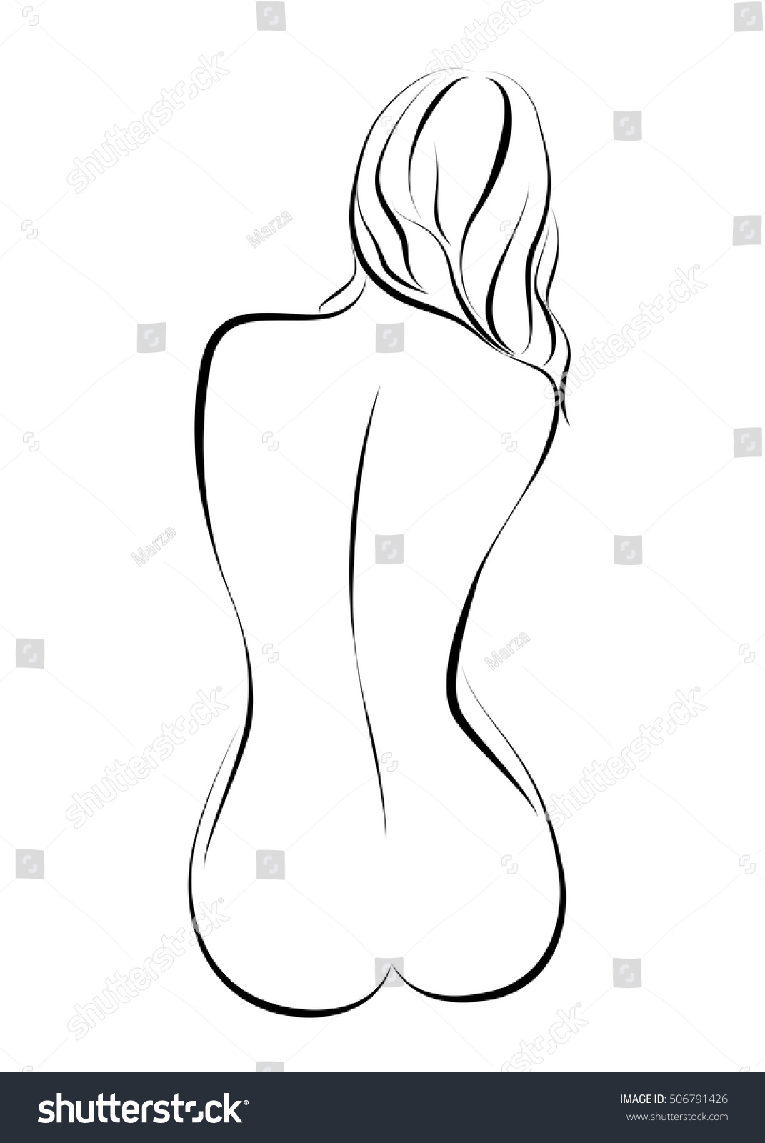 Black Outlines Girl Nude Shutterstock Sexiezpix Web Porn