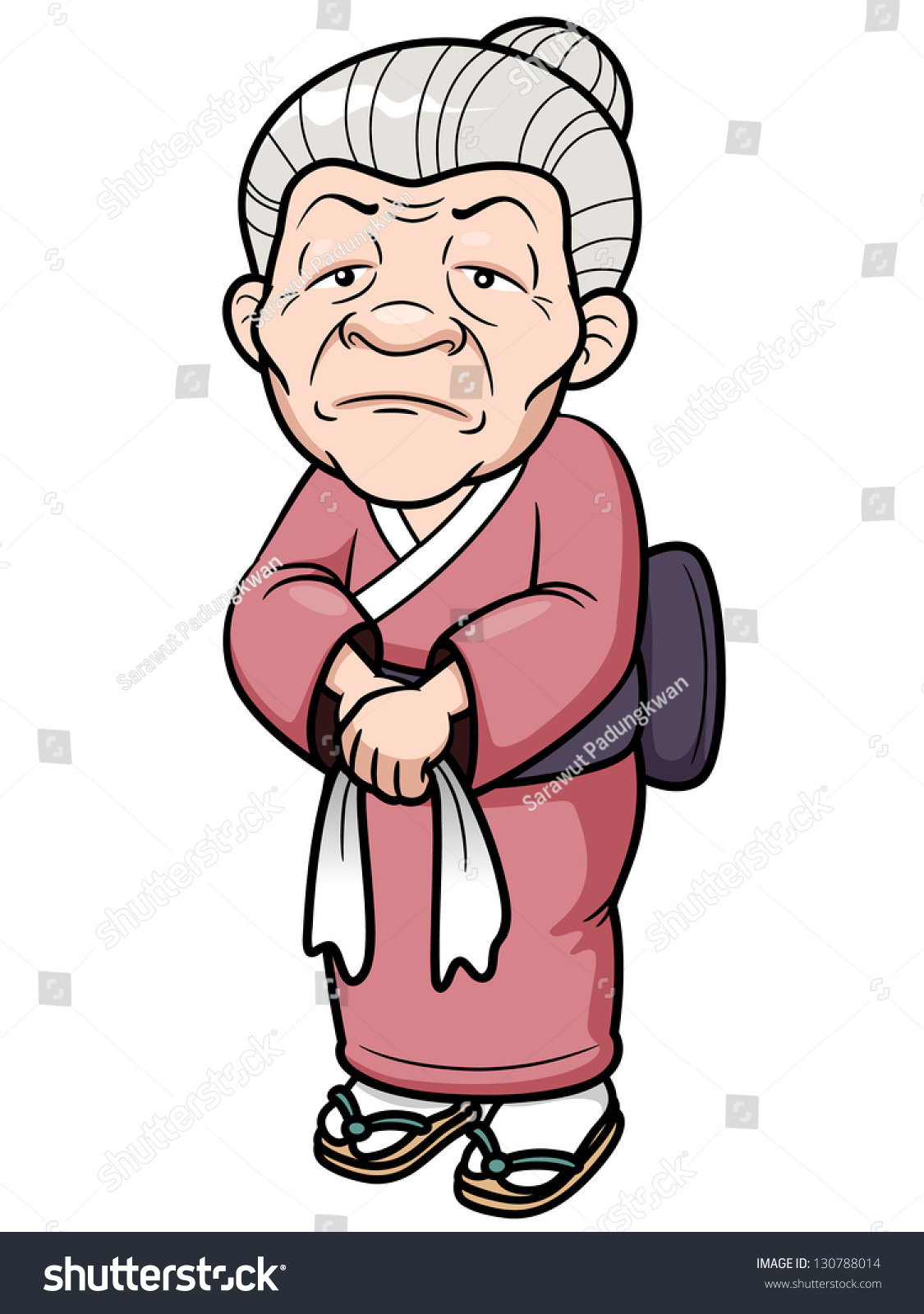 Vector Illustration Of The Old Woman Cartoon - 130788014 : Shutterstock