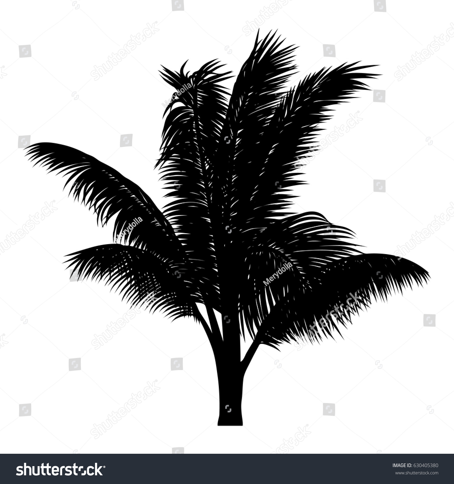 Vector Illustration Tropical Tree Silhouette Eps Stock Vector Royalty