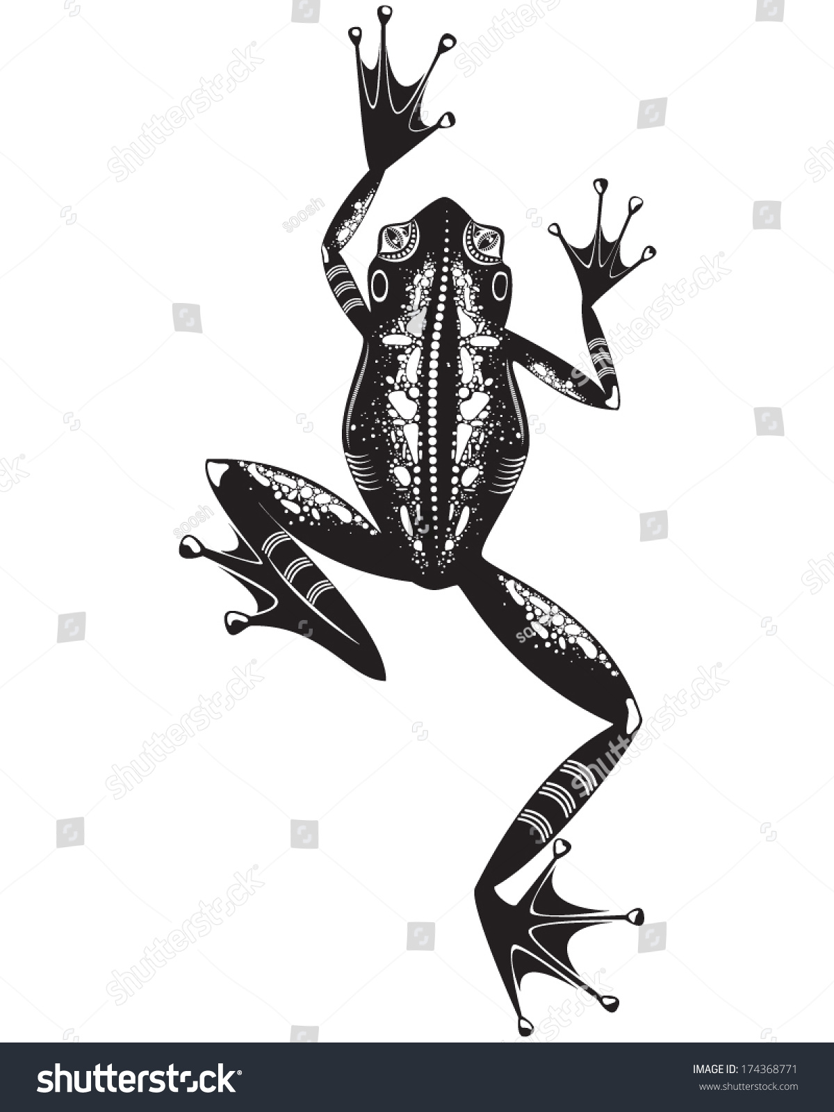 Vector Illustration Of Wild Totem Animal - Frog - 174368771 : Shutterstock