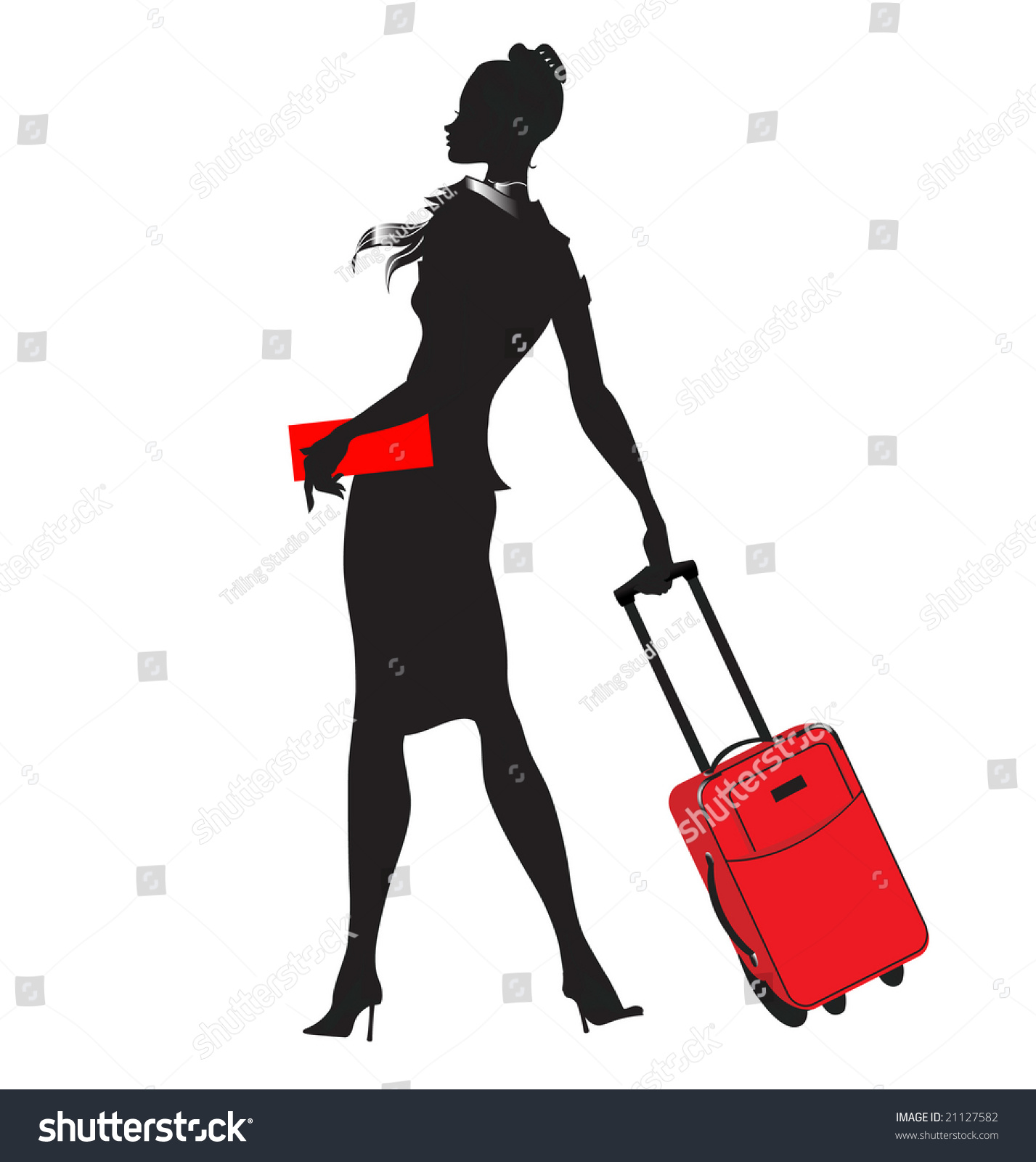 Vector Illustration Young Women Silhouette Walking Stock Vector 21127582 Shutterstock 