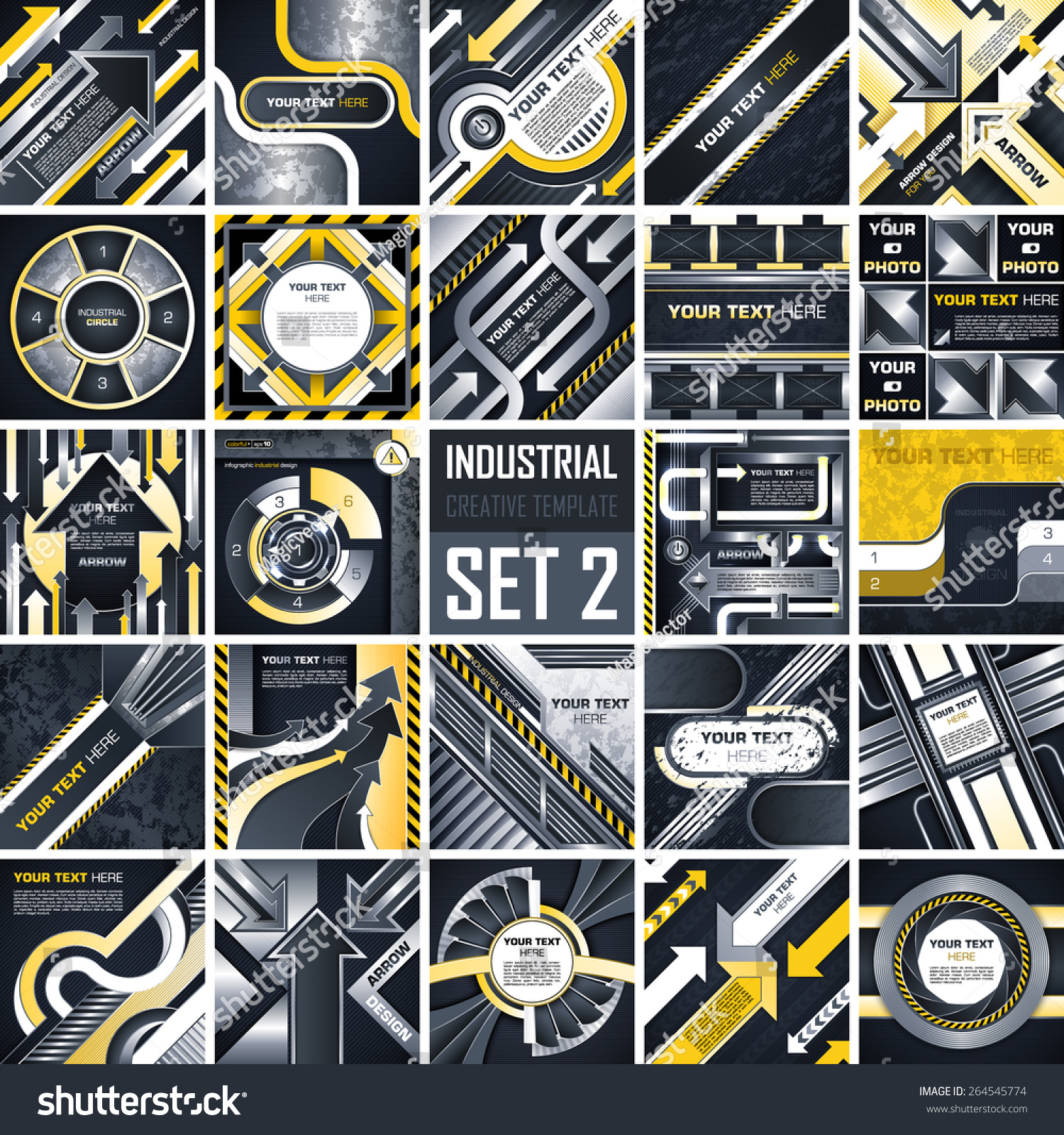 Vector Illustration. Perfect Big Set Of Industrial Design Template