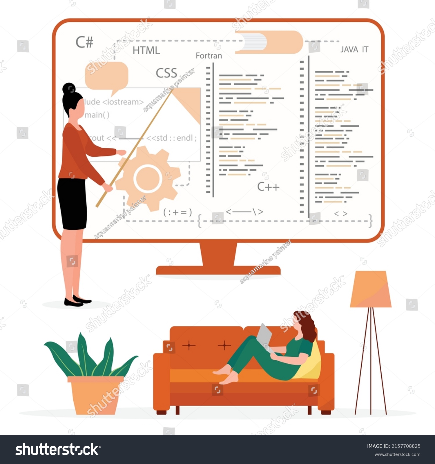 Vector Illustration Programming Languages Learning Software Stock