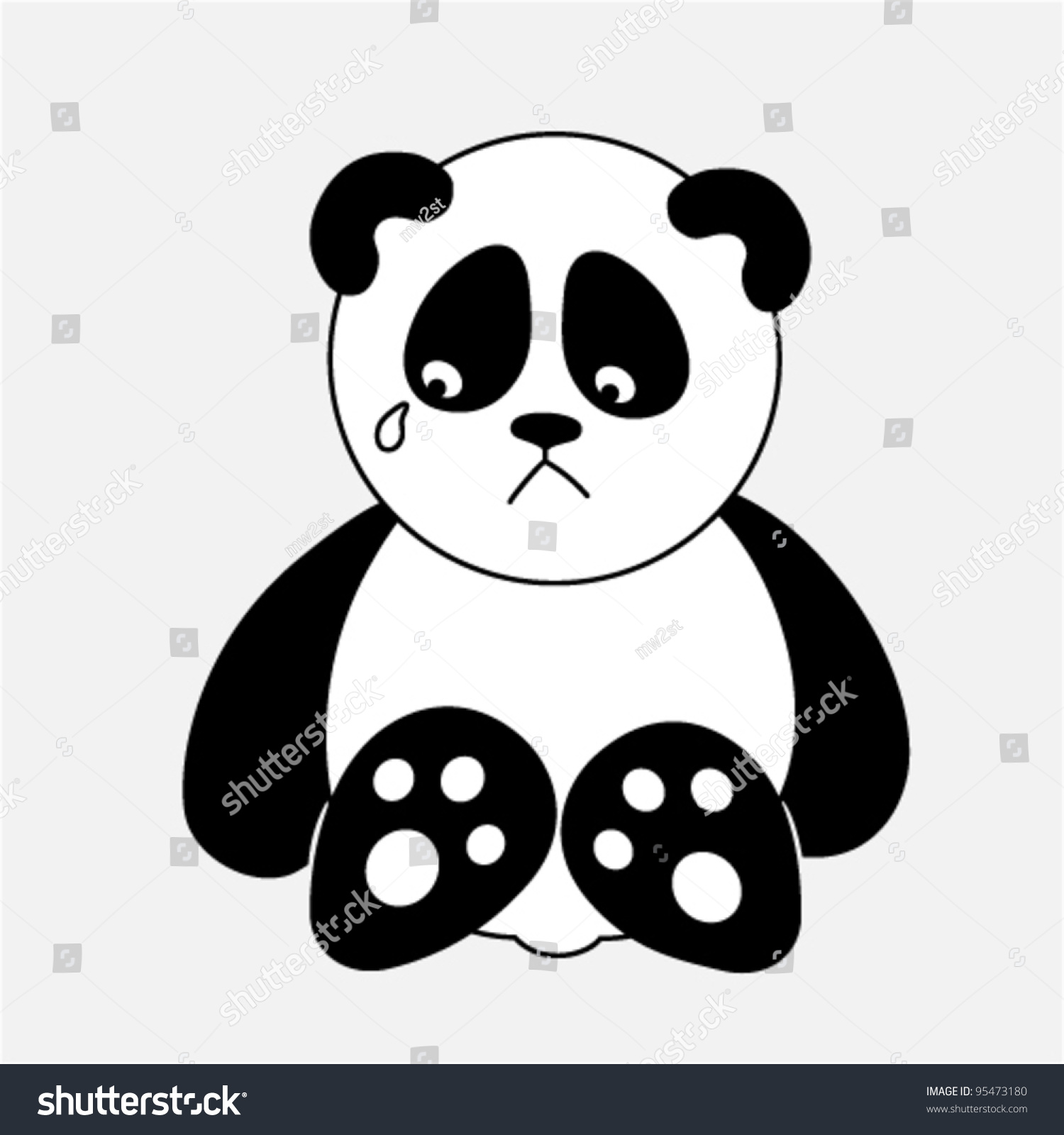 Vector Illustration Sad Panda 95473180 Shutterstock