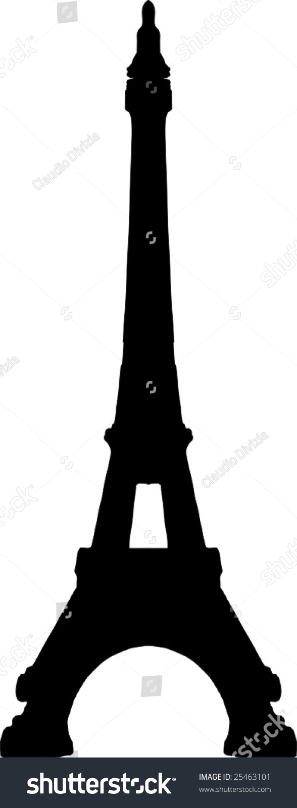 Vector Illustration Silhouette Of Eiffel Tower 25463101 Shutterstock