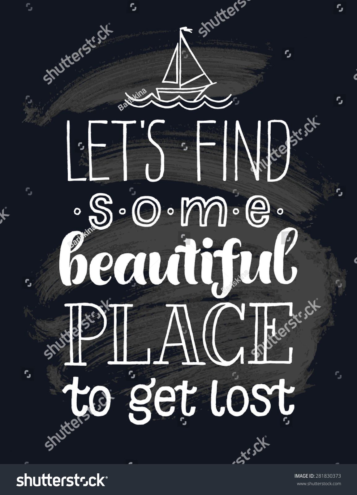 Vector Illustration With Hand-Drawn Inscription. "Let'S Find Some