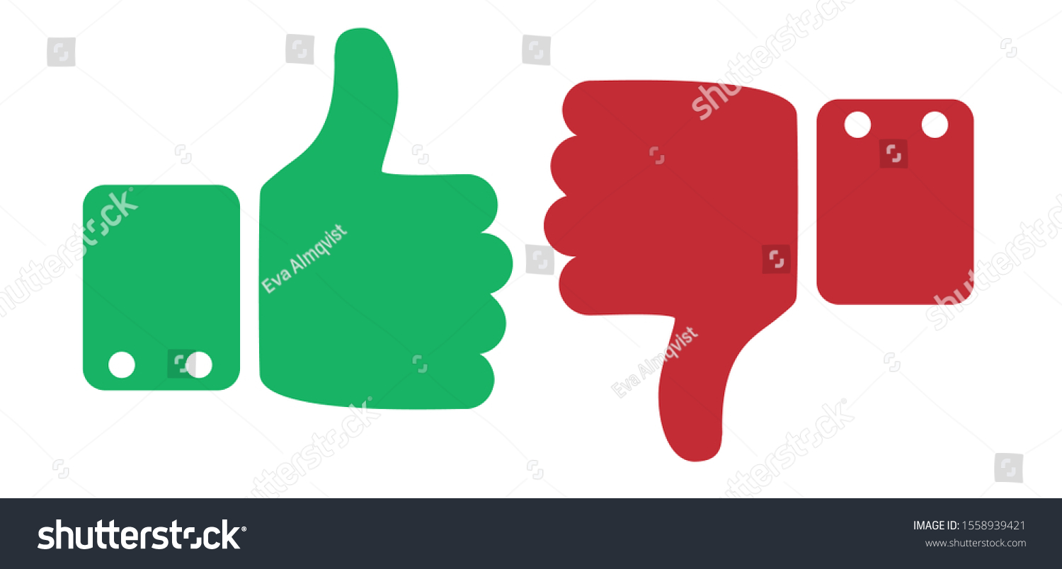 Vector Illustration Hand Signs Like Dislike Stock Vector Royalty Free