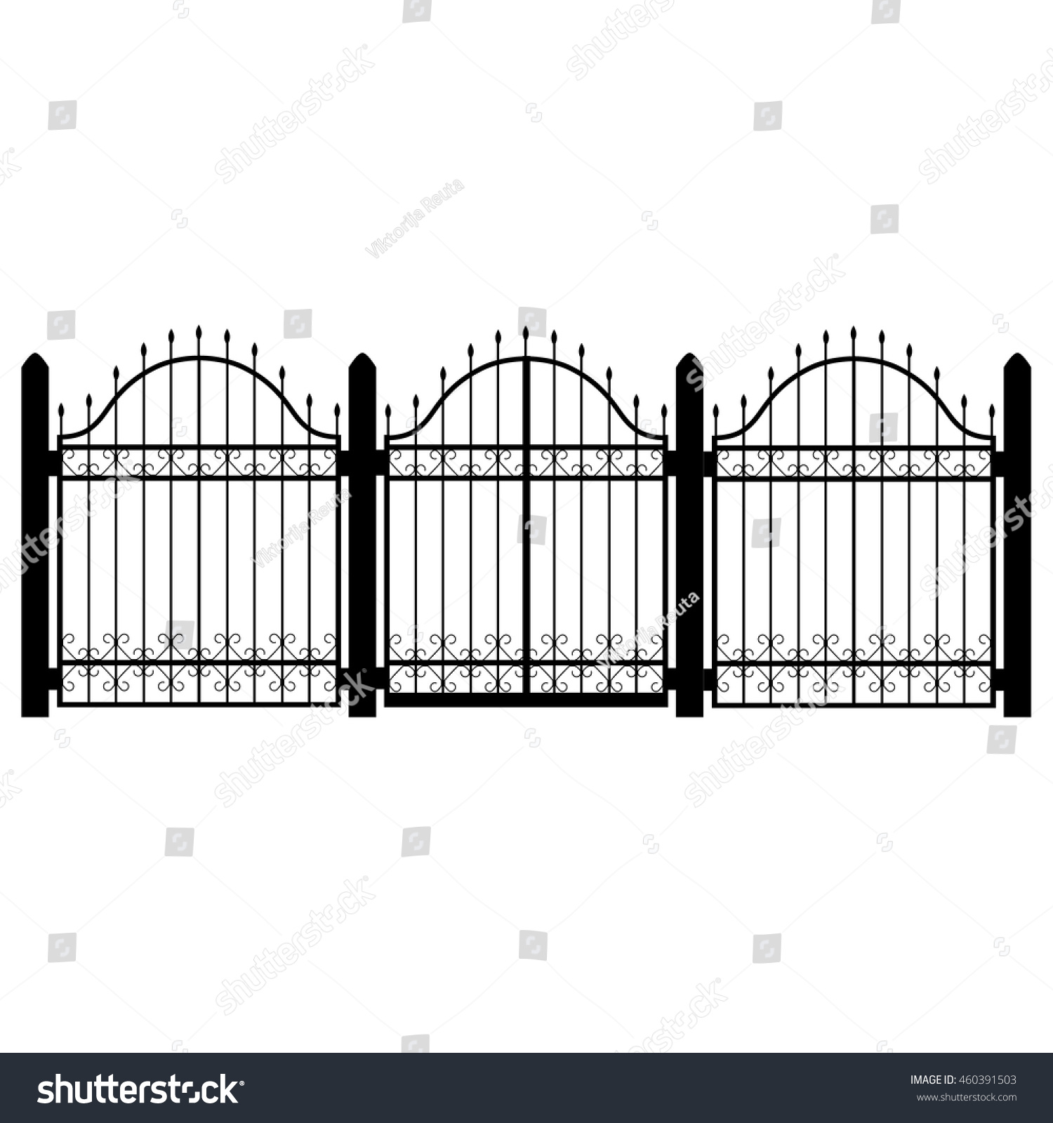 Vector Illustration Wrought Iron Modular Railing Vector De Stock