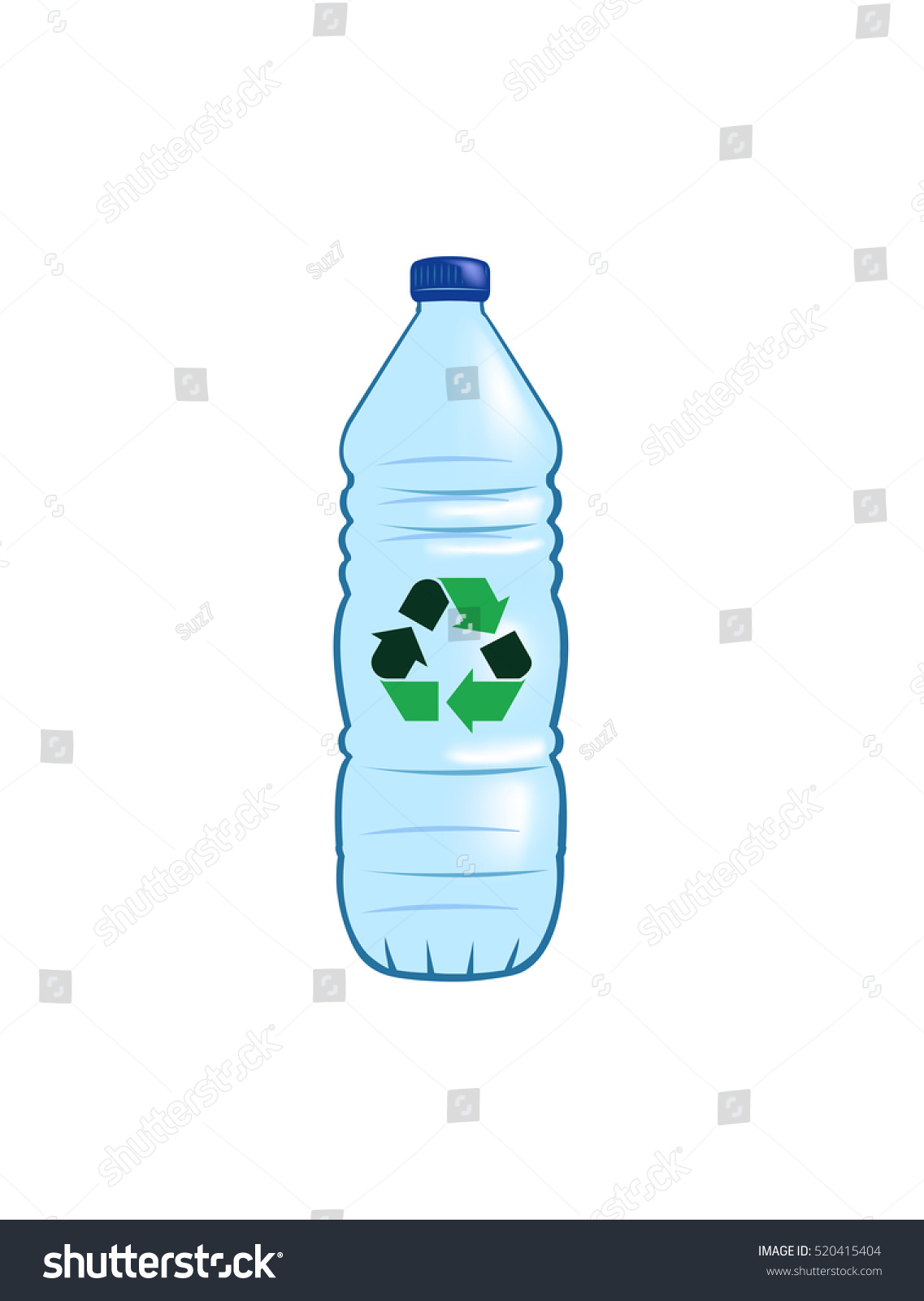 Vektor Stok Vector Image Water Bottle Recycling Symbol Tanpa Royalti