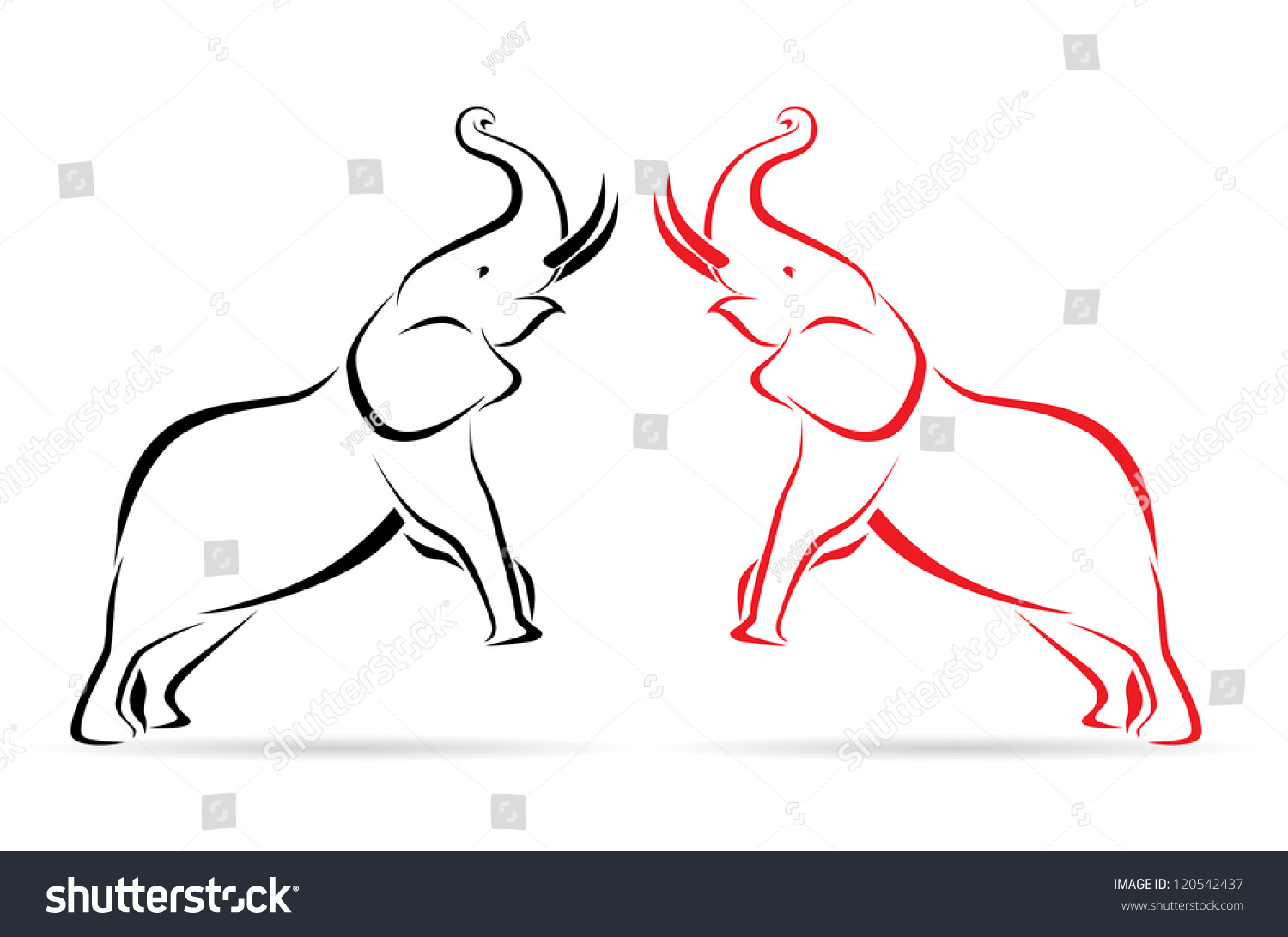 Vector Image Of An Elephant On A White Background - 120542437