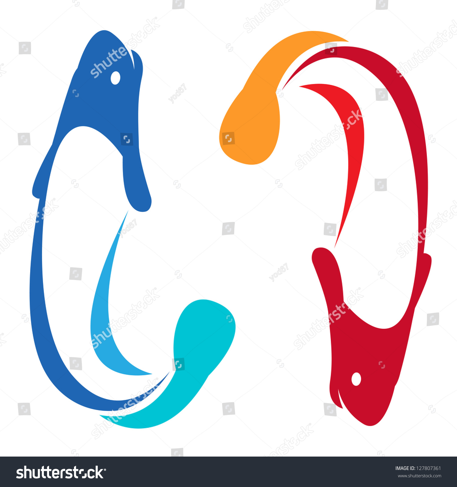 Vector Image Of An Fish On White Background - 127807361 : Shutterstock