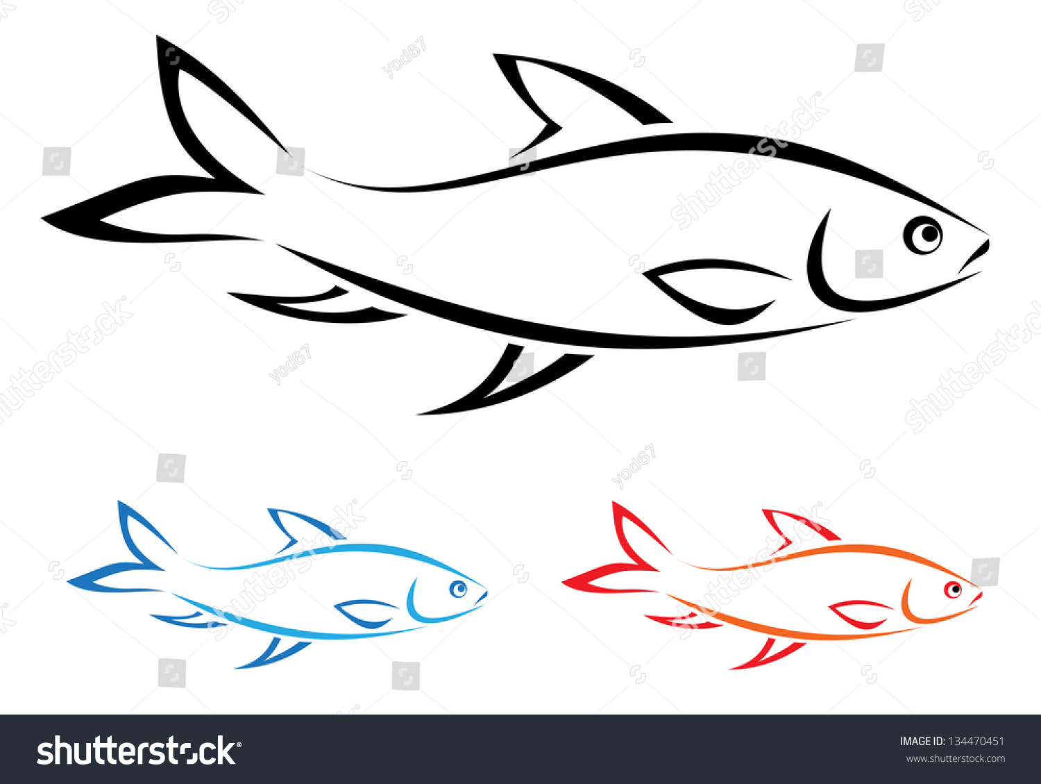 Vector Image Of An Fish On White Background - 134470451 : Shutterstock