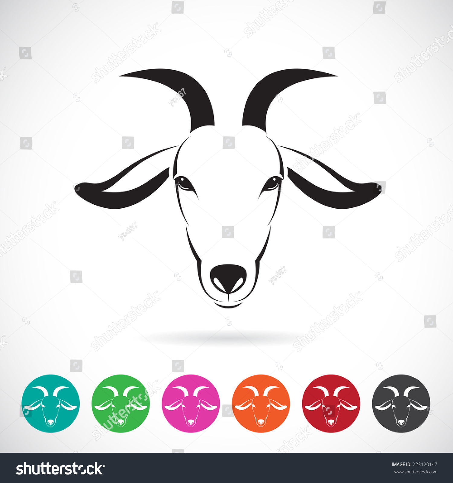 Vector Image Of An Goat Head On White Background - 223120147 : Shutterstock