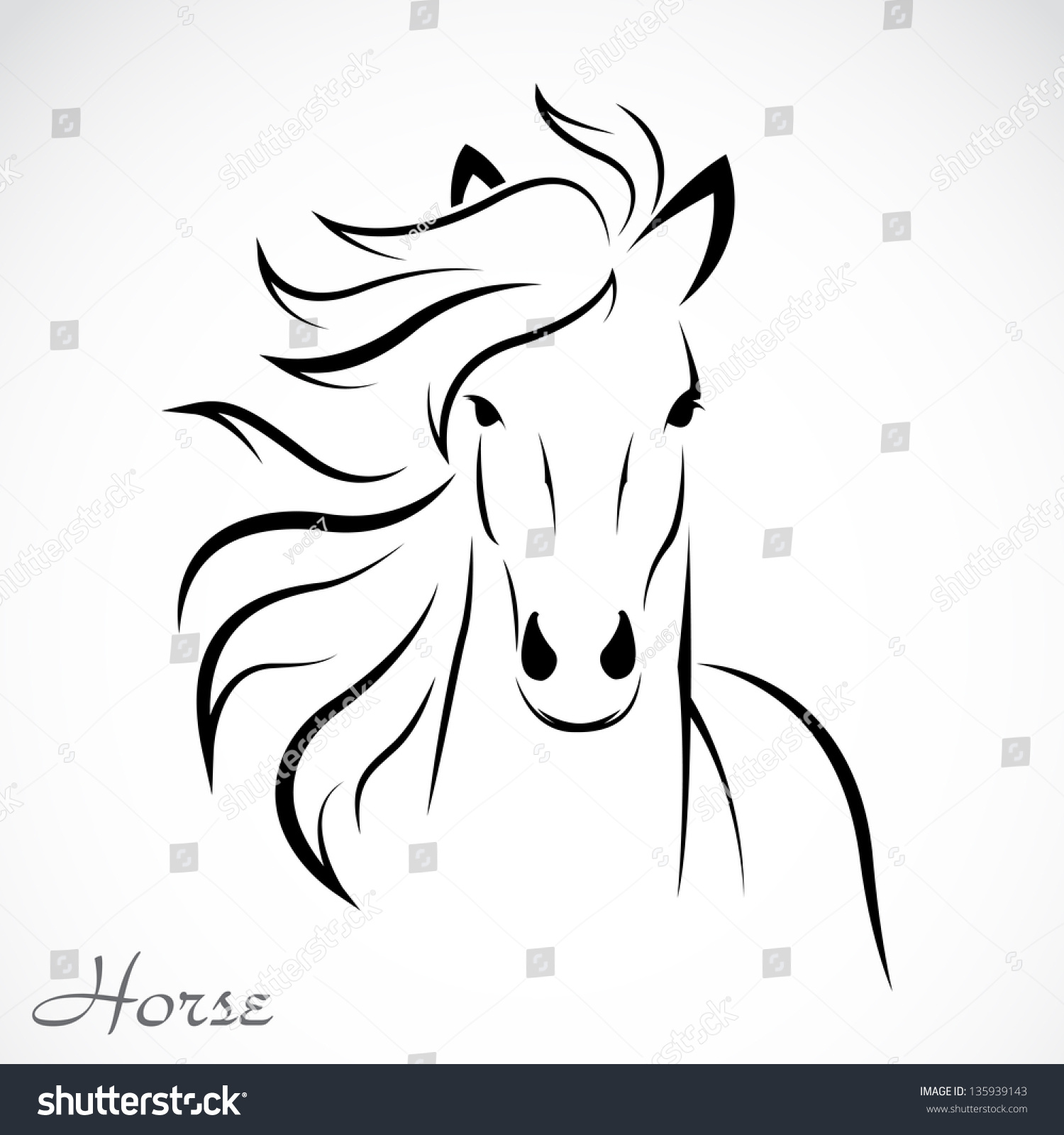 Vector Image Of An Horse On White Background - 135939143 : Shutterstock