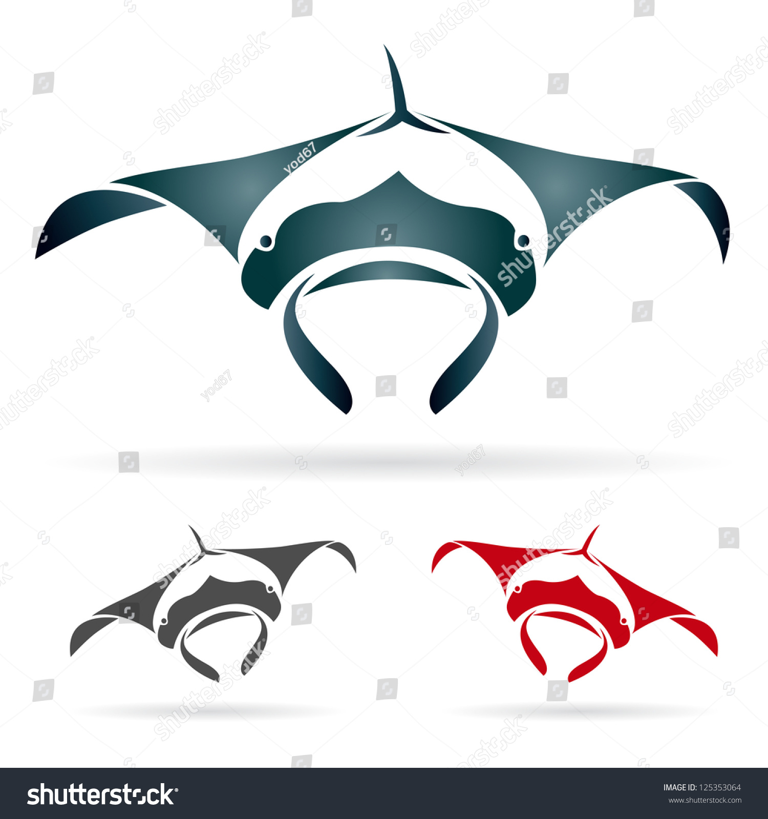Vector Image Of An Stingray On White Background - 125353064 : Shutterstock