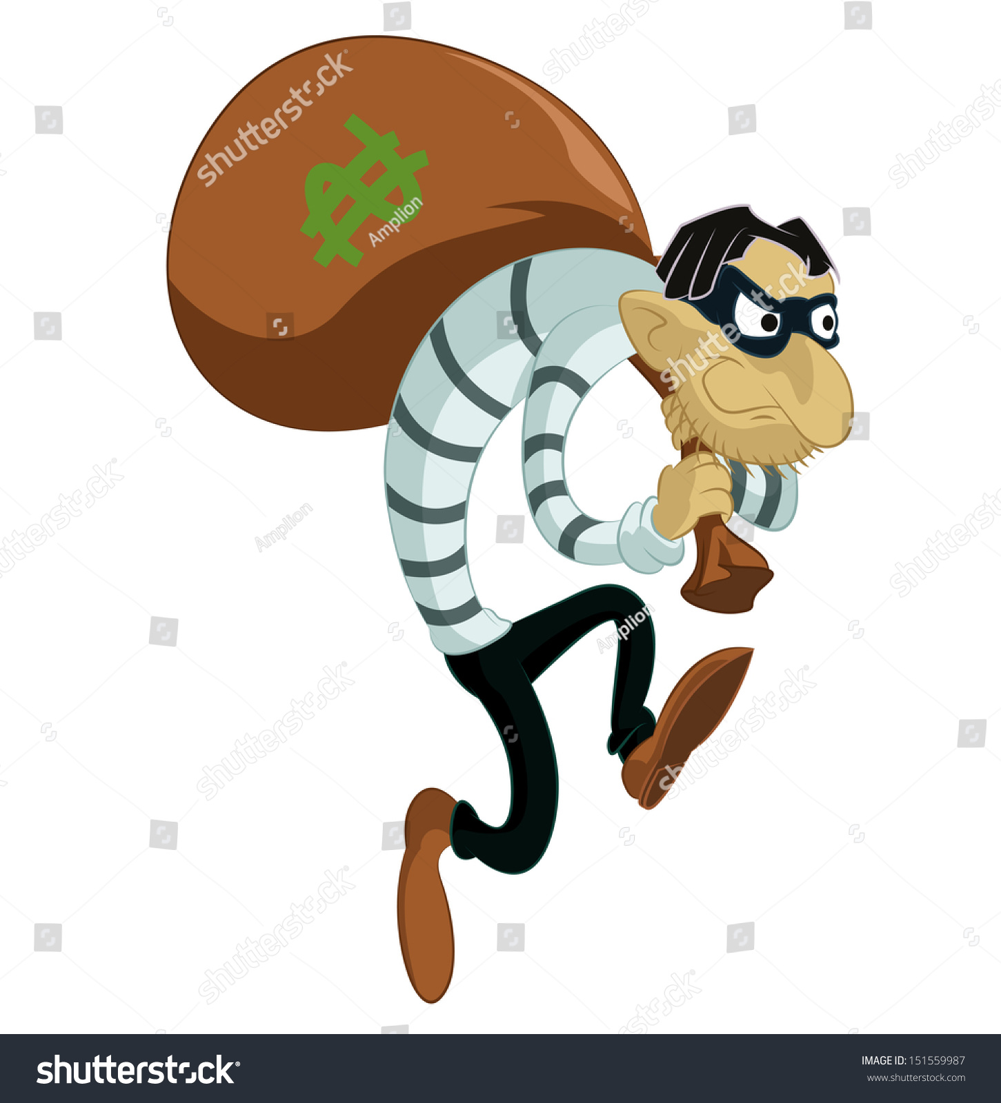 Vector Image Funny Cartoon Evil Thief Stock Vector 151559987 Shutterstock