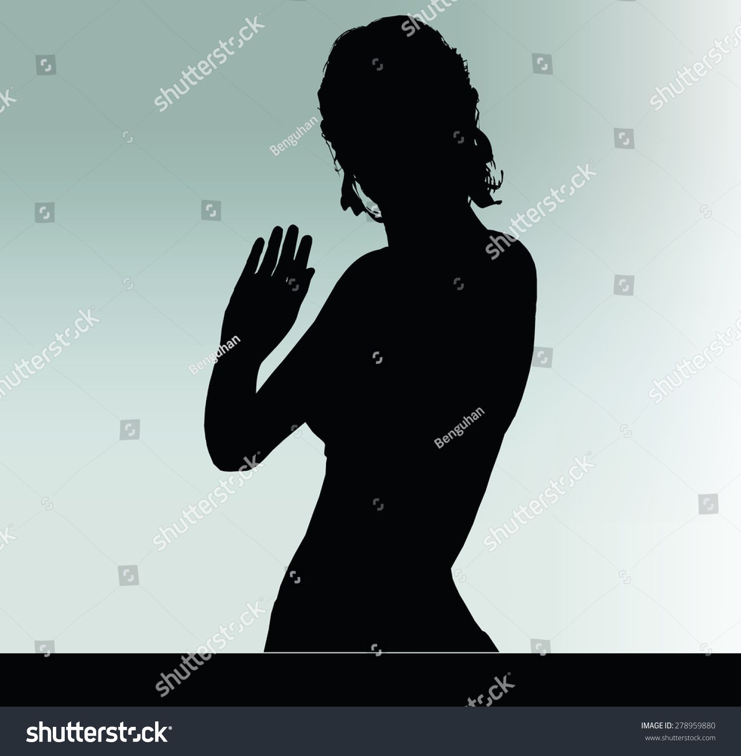 Vector Image Woman Silhouette Hand Gesture Stock Vector Royalty Free