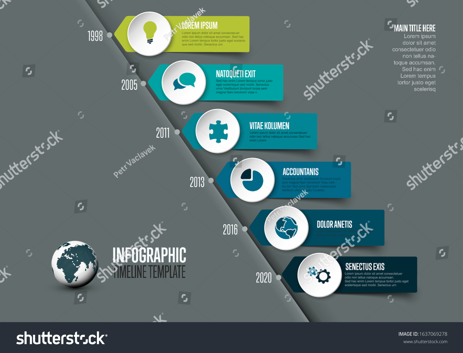 Vector Infographic Company Milestones Timeline Template