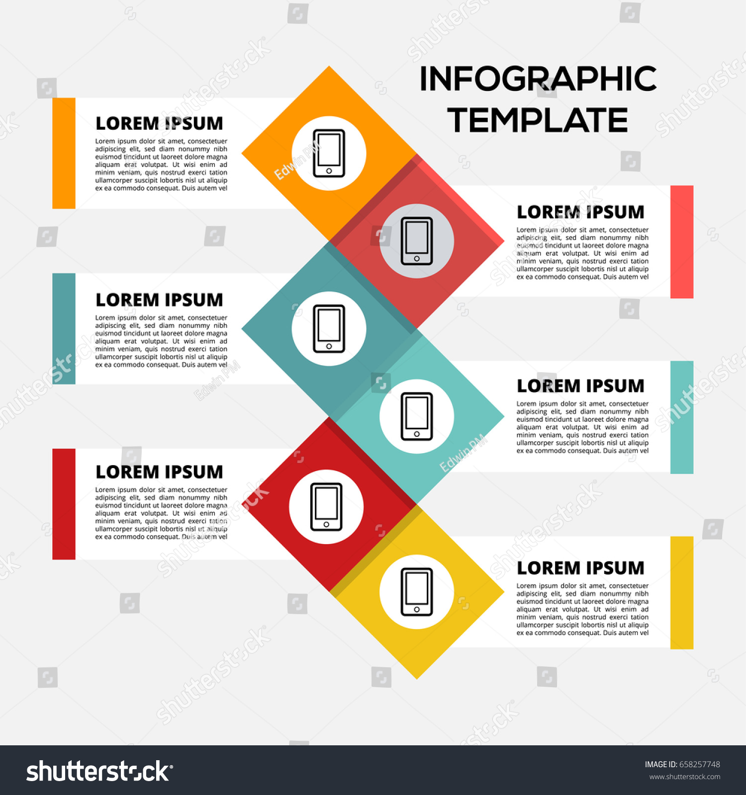 Vector Infographic Template Content Diagram Flowchart Vector De Stock