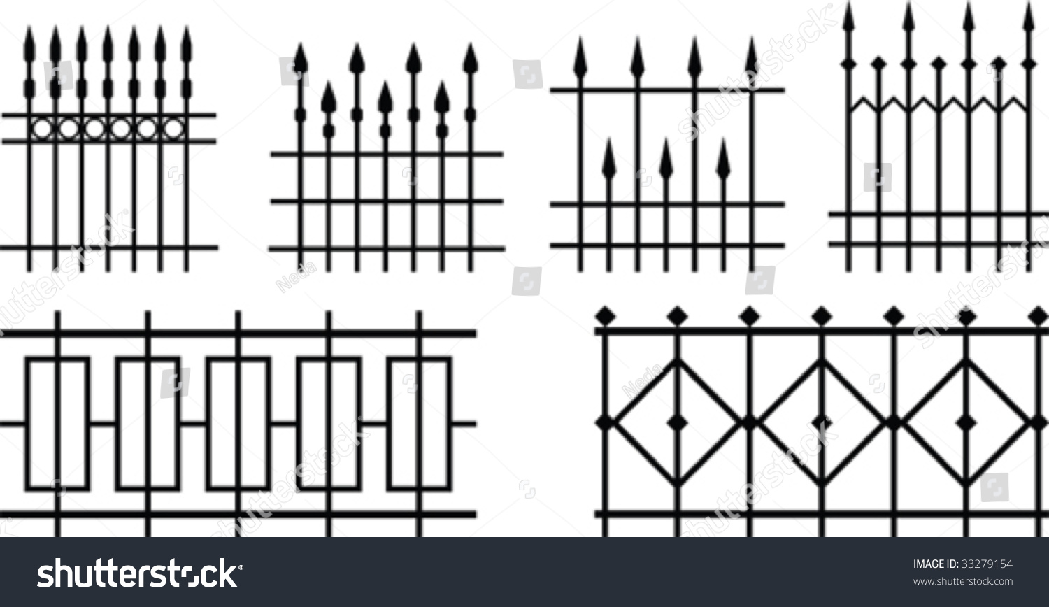 Vector Iron Fences - 33279154 : Shutterstock