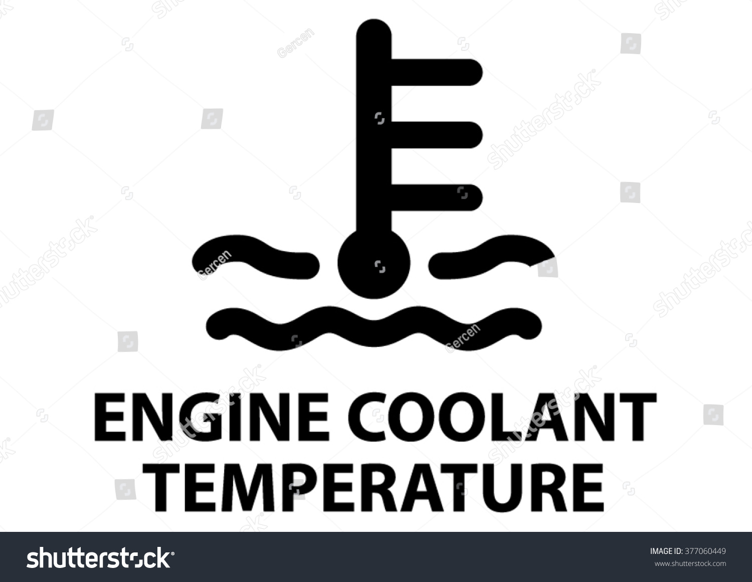 Vector Isolated Dashboard Sign Engine Coolant Stock Vector