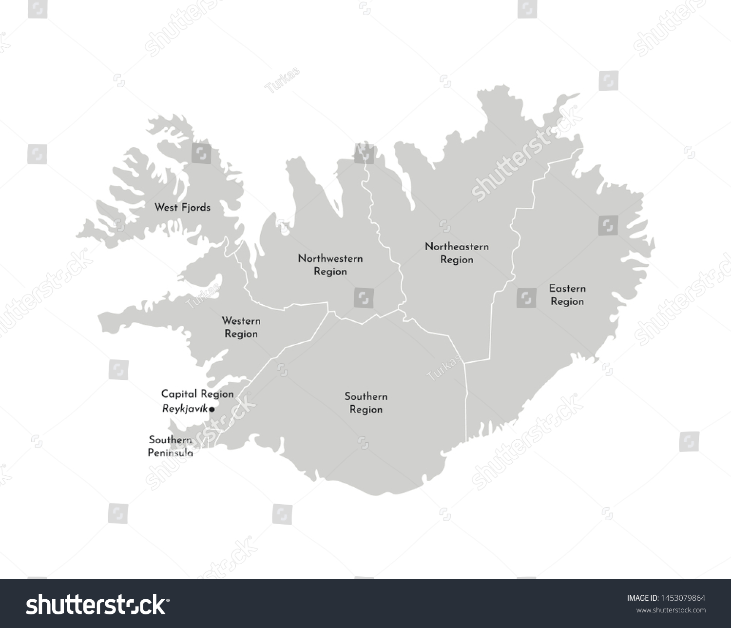 Vector Isolated Illustration Simplified Administrative Map Stock Vector