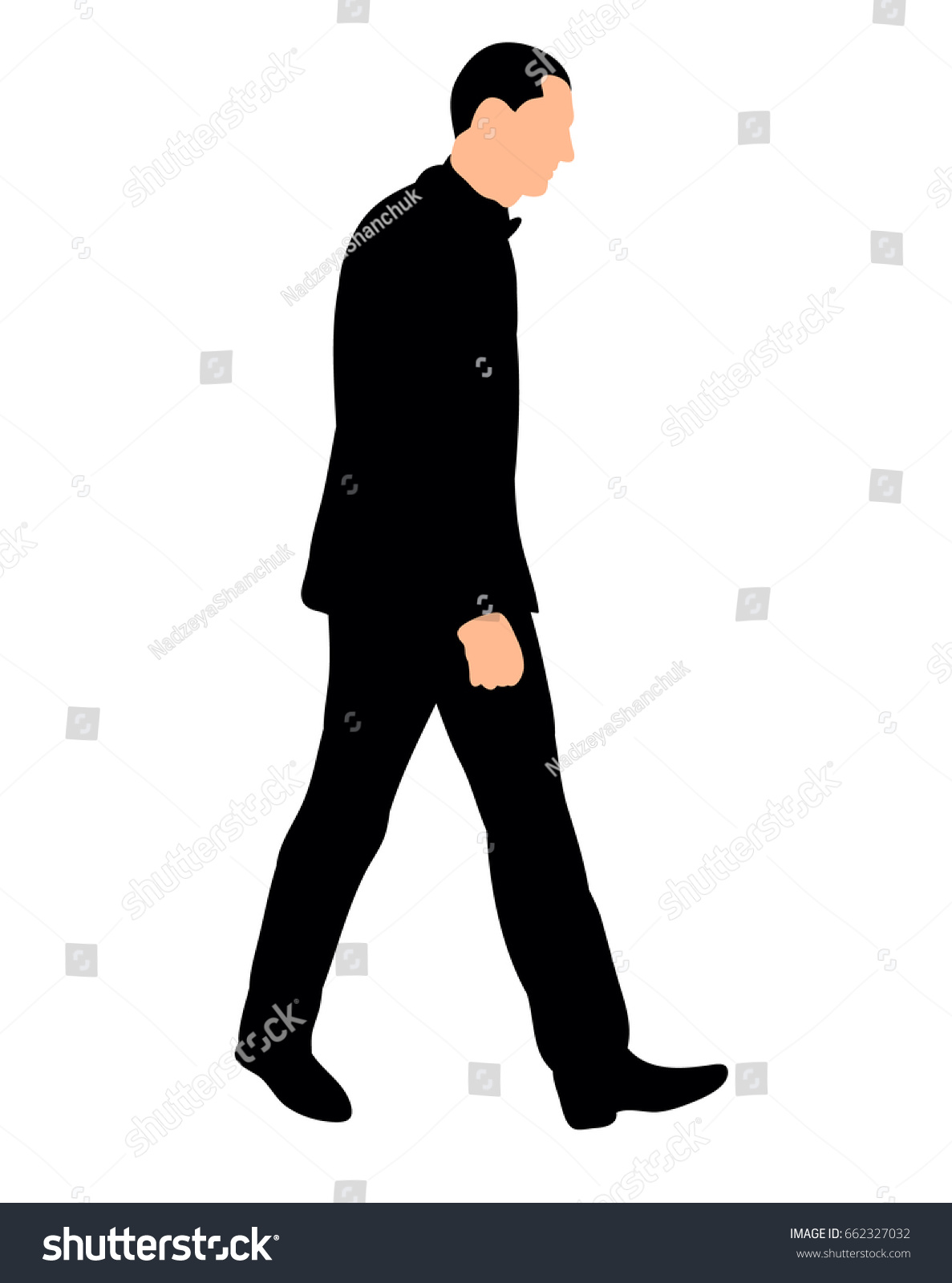 Vector Isolated Silhouette Man Walking Stock Vector Royalty Free