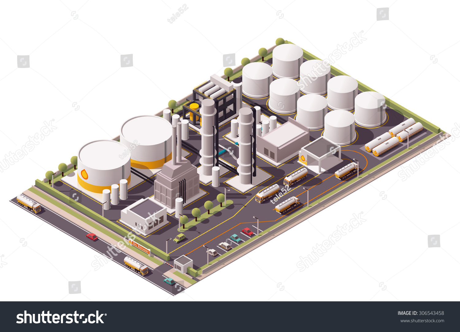 Vector Isometric Icon Or Infographic Element Representing Low Poly Oil