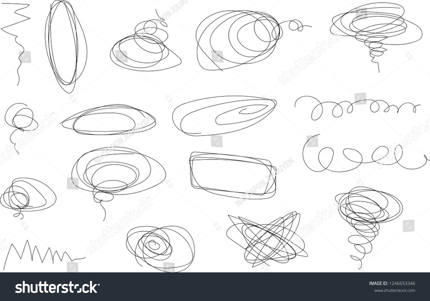 Vector Light Set Hand Drawn Scribble Stock Vector Royalty Free