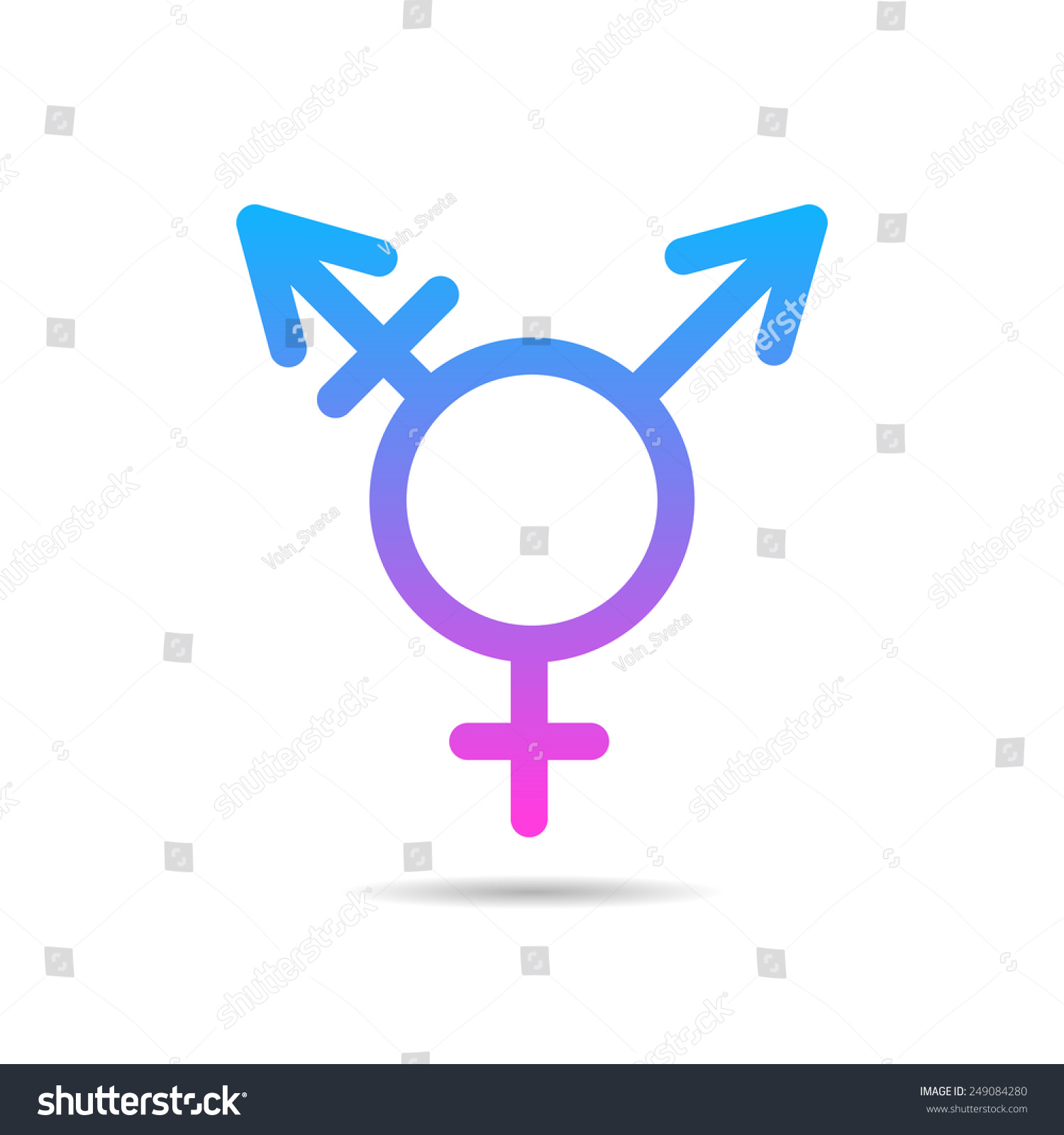 Vector Linear Icon Transgender Symbol Isolated Stock