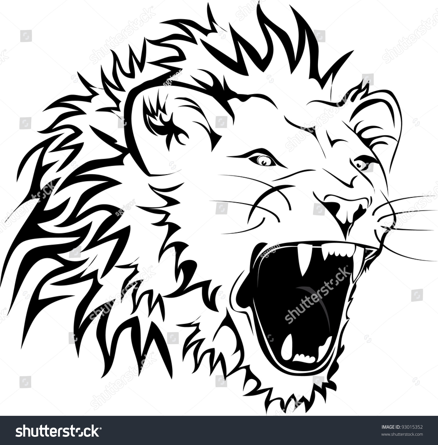 Vector Lion Stock Vector 93015352 - Shutterstock