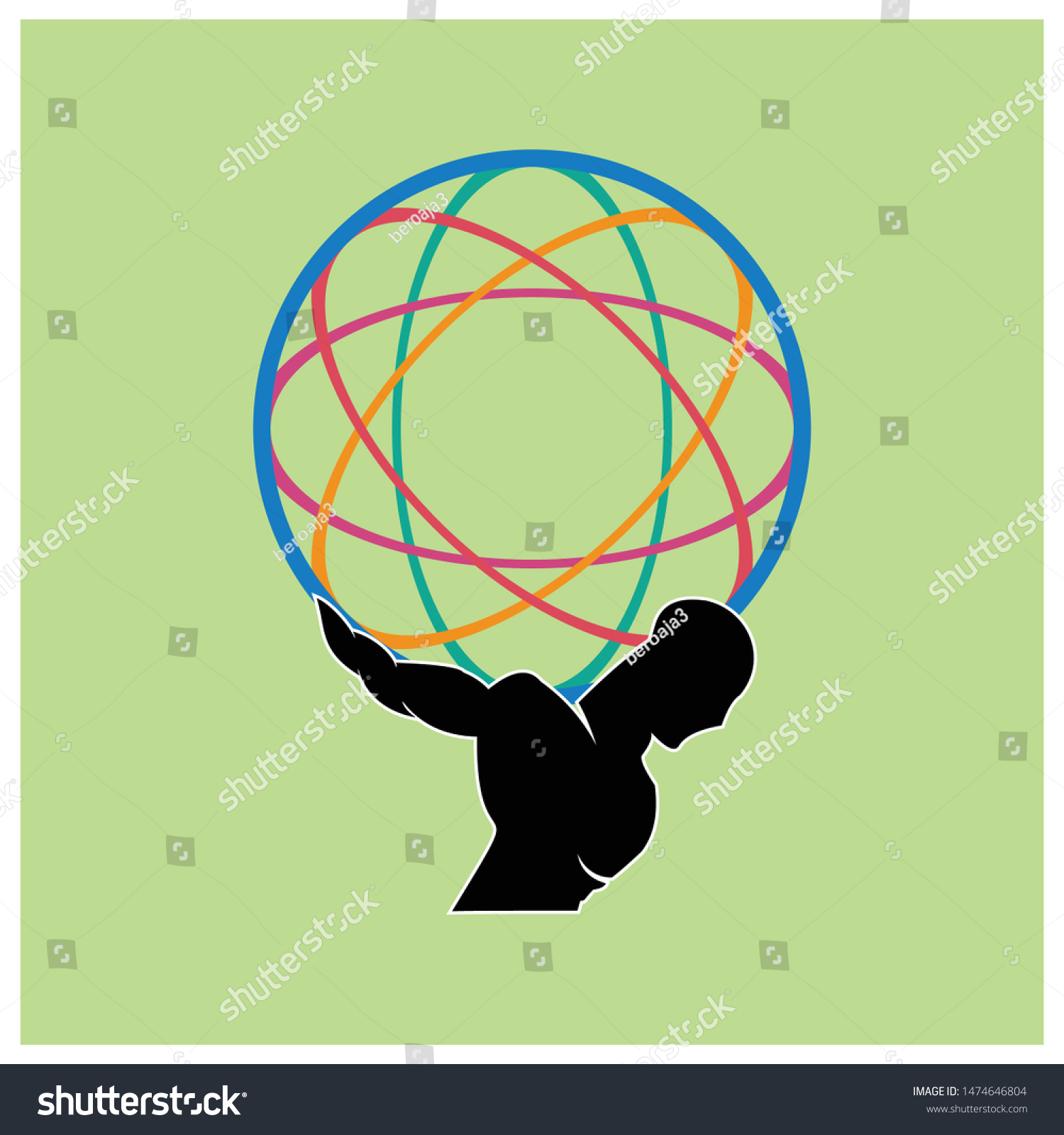 Vector Logo Design Greek God Atlas Stock Vector Royalty Free 1474646804